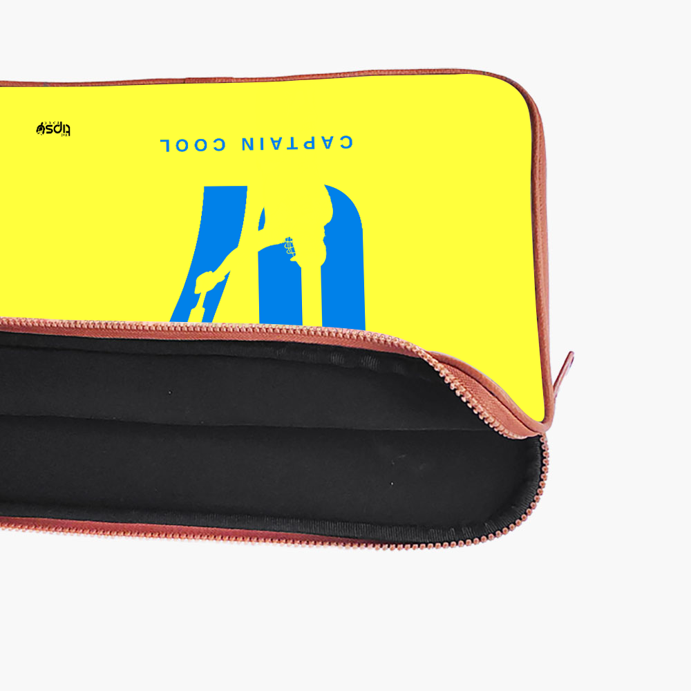 "M S DHONI - CRICKET FAN BASE" -Laptop Sleeves:Bold Modern Design for Every Size