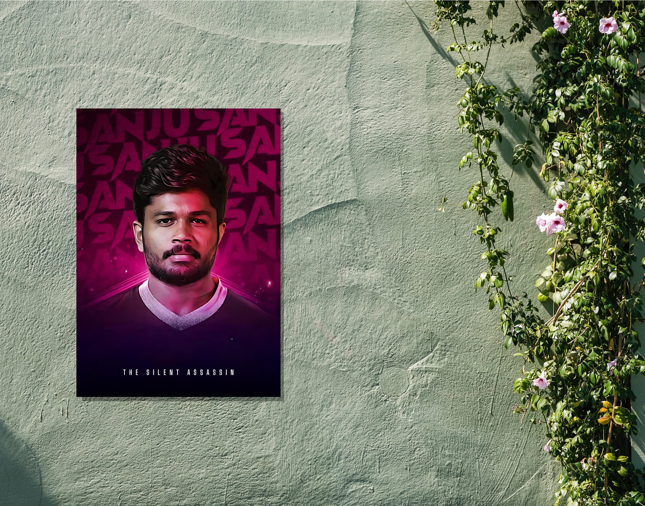 "SANJU SAMSON"- Shiny & Sturdy Metallic Poster Art That Pops & Sticks