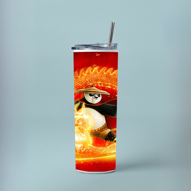 "DRAGON WARRIOR - KUNG FU PANDA" Tumbler with Metal Straw