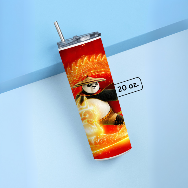 "DRAGON WARRIOR - KUNG FU PANDA" Tumbler with Metal Straw