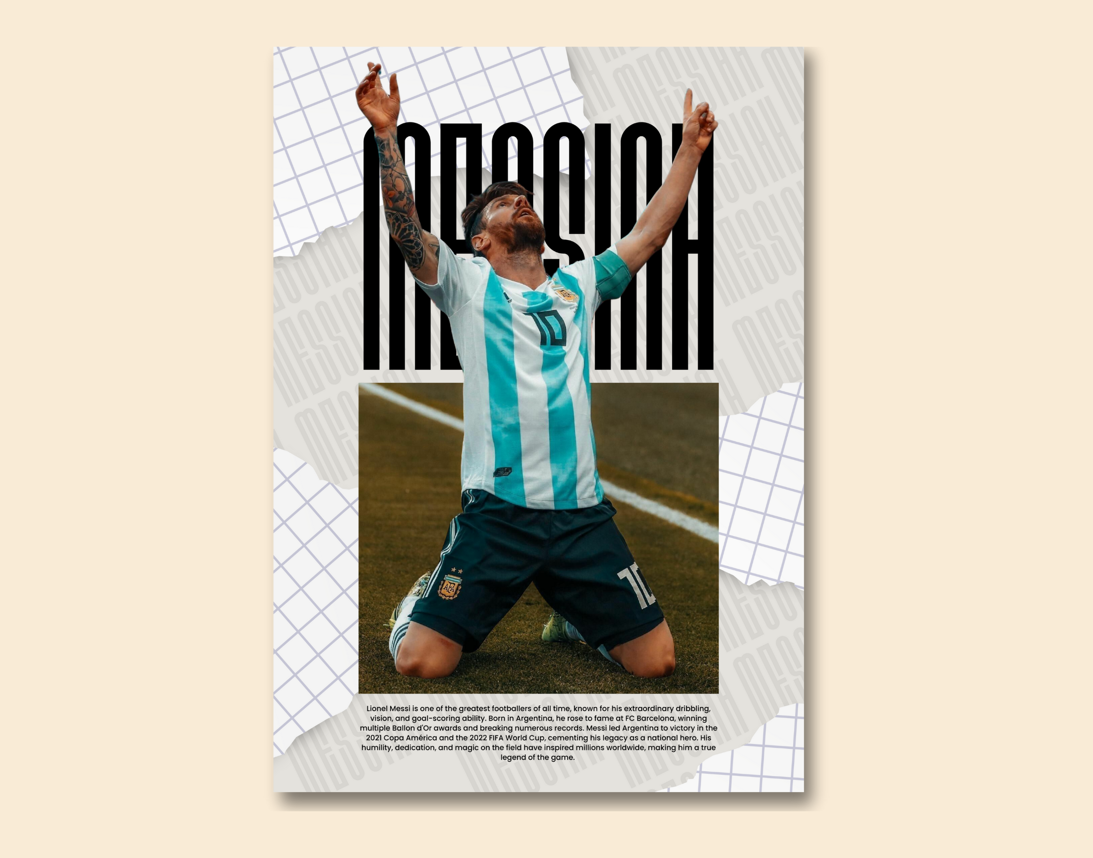 "MESSIAH:ARGENTINA"- Shiny & Sturdy Metallic Poster Art That Pops & Sticks