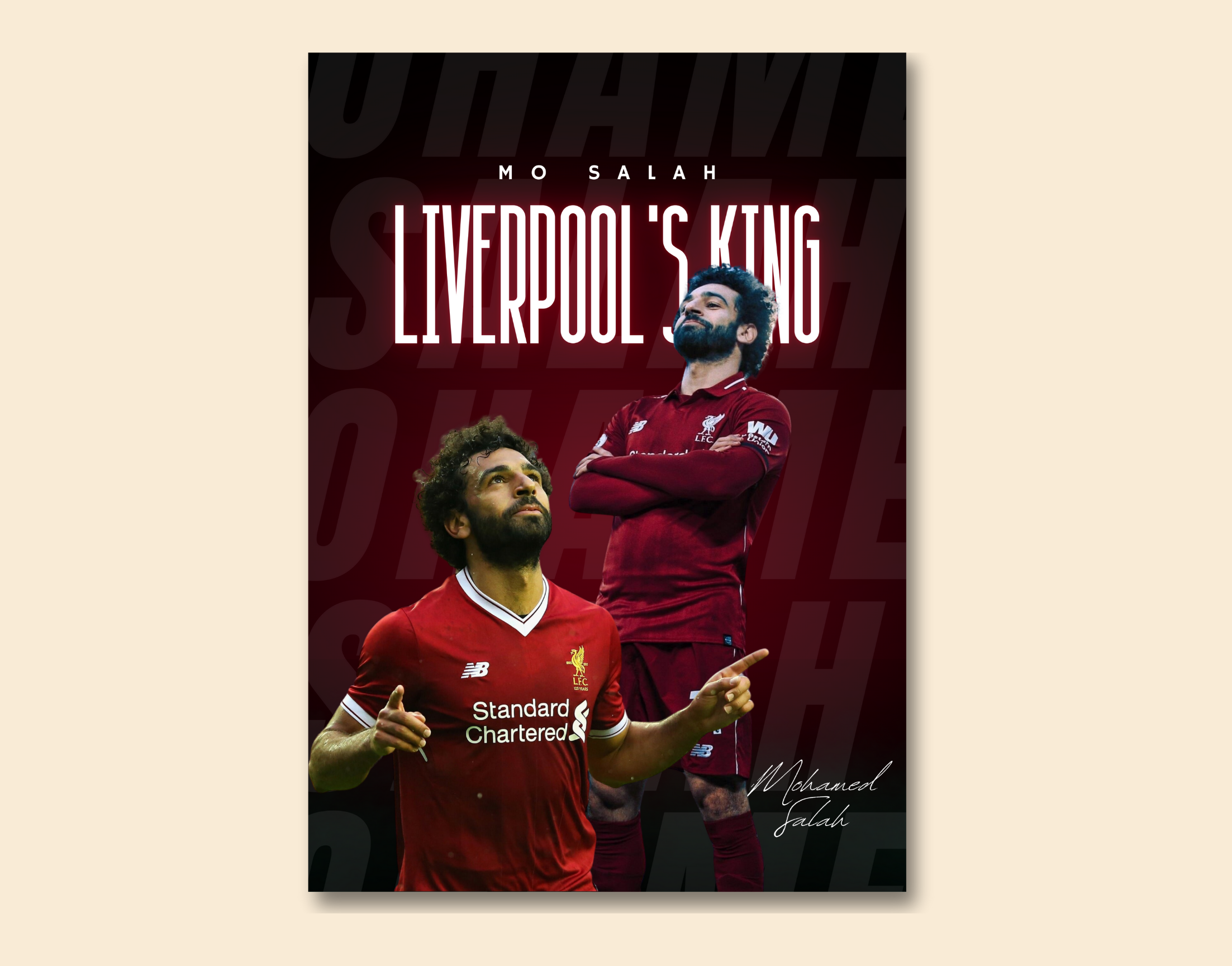 "MOHAMMED SALAH: LIVERPOOL"- Shiny & Sturdy Metallic Poster Art That Pops & Sticks