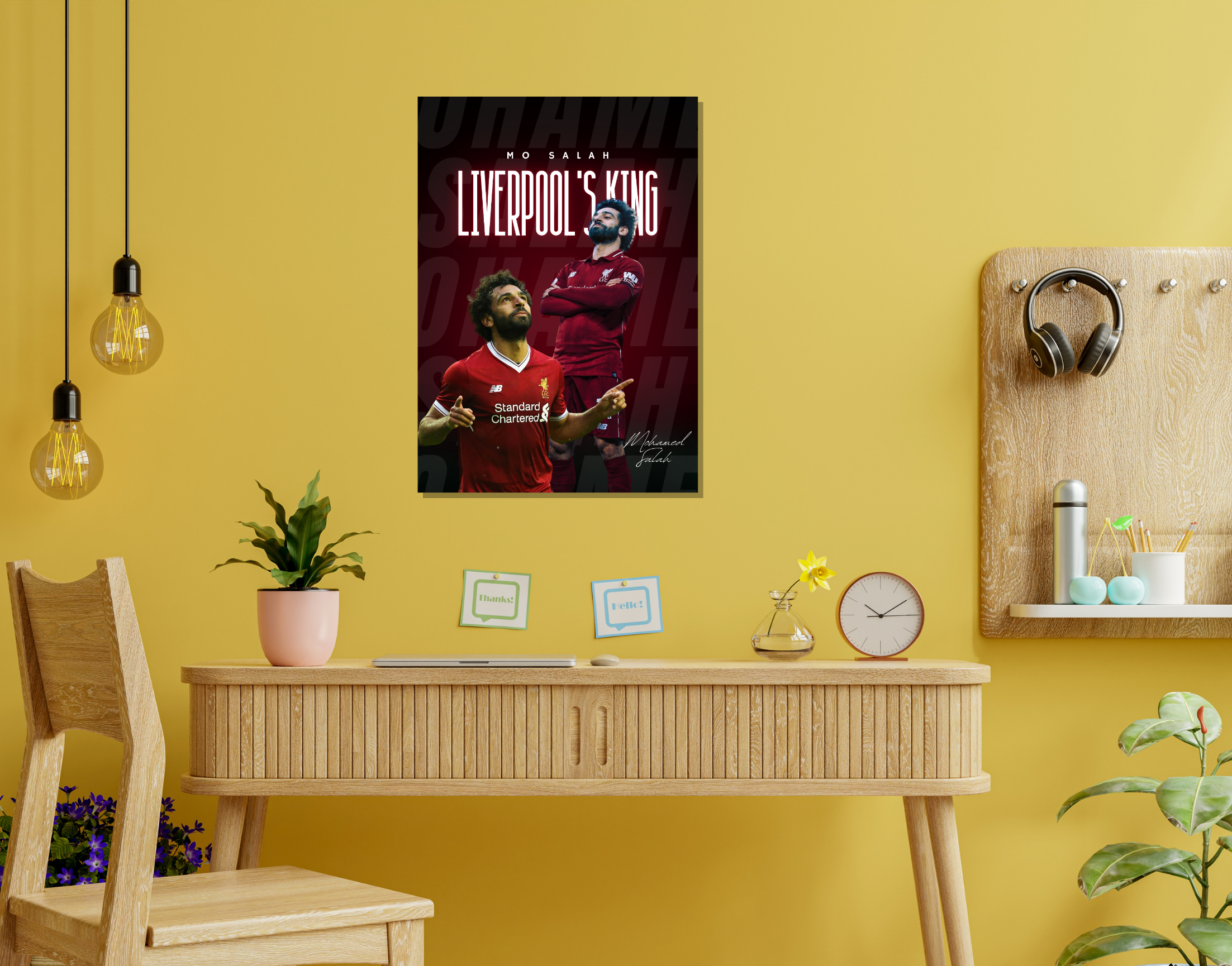"MOHAMMED SALAH: LIVERPOOL"- Shiny & Sturdy Metallic Poster Art That Pops & Sticks
