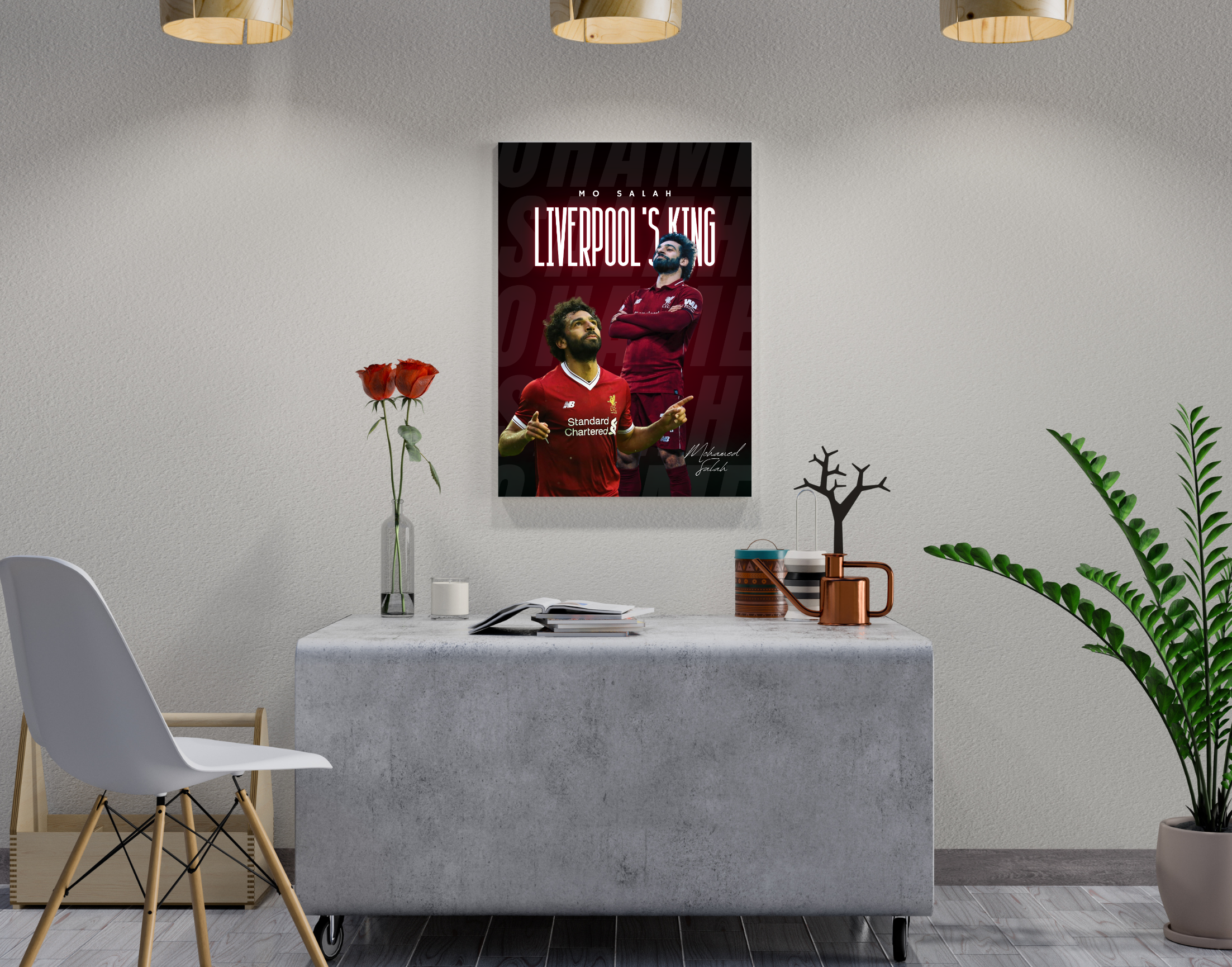 "MOHAMMED SALAH: LIVERPOOL"- Shiny & Sturdy Metallic Poster Art That Pops & Sticks