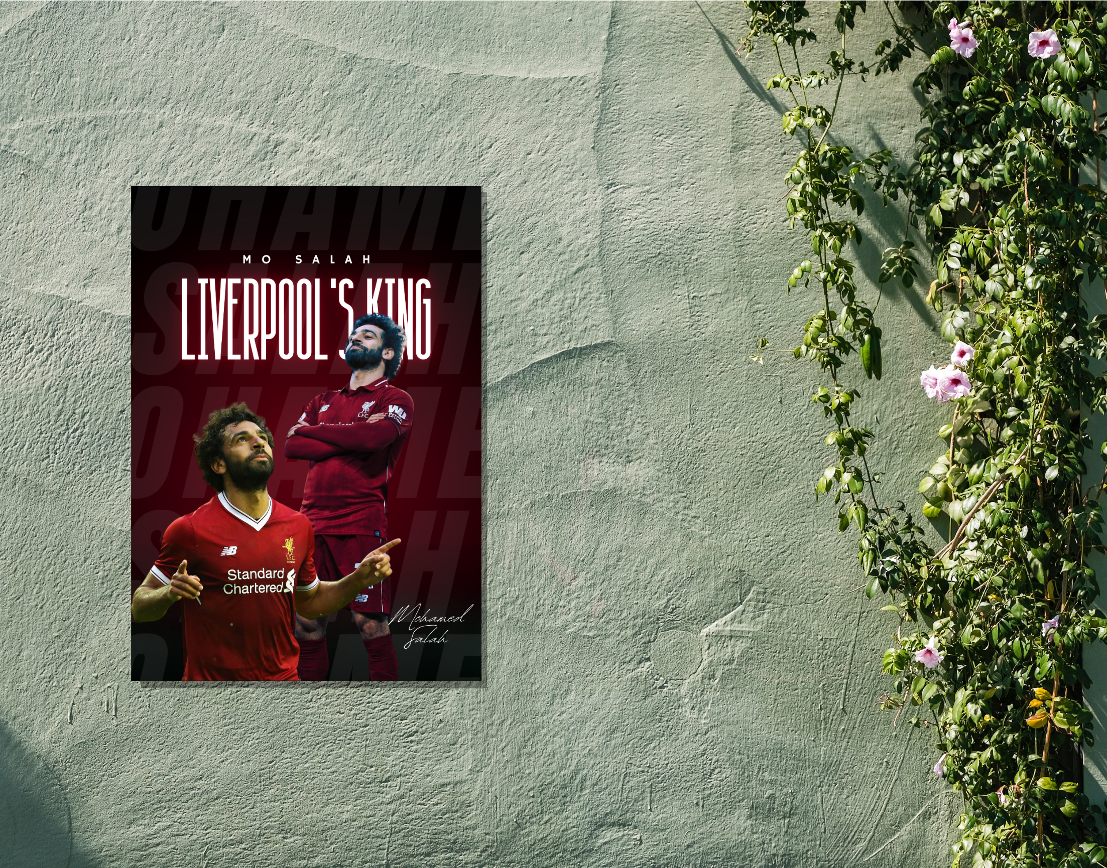 "MOHAMMED SALAH: LIVERPOOL"- Shiny & Sturdy Metallic Poster Art That Pops & Sticks
