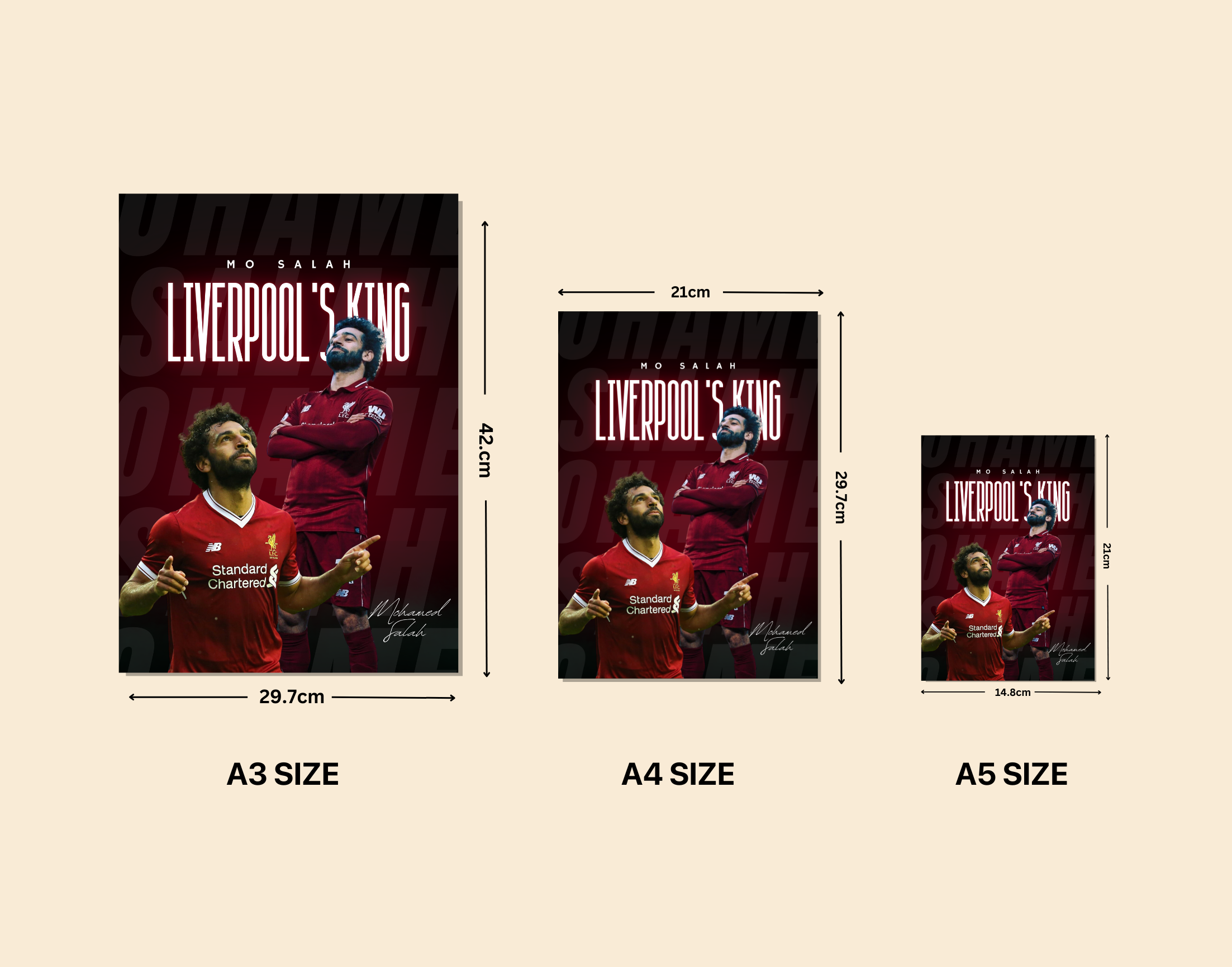 "MOHAMMED SALAH: LIVERPOOL"- Shiny & Sturdy Metallic Poster Art That Pops & Sticks