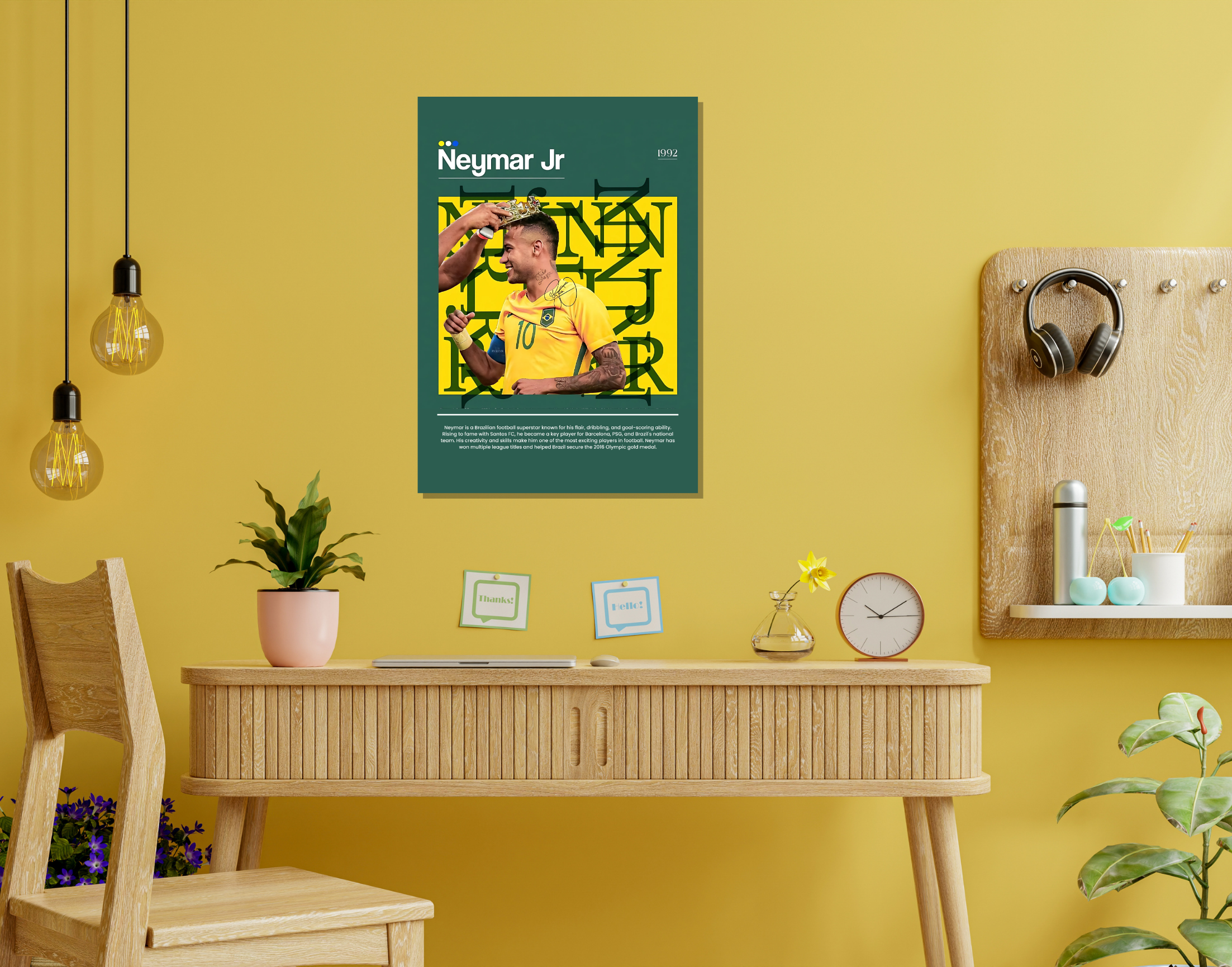 "Neymar JR: Man of the Match"- Shiny & Sturdy Metallic Poster Art That Pops & Sticks