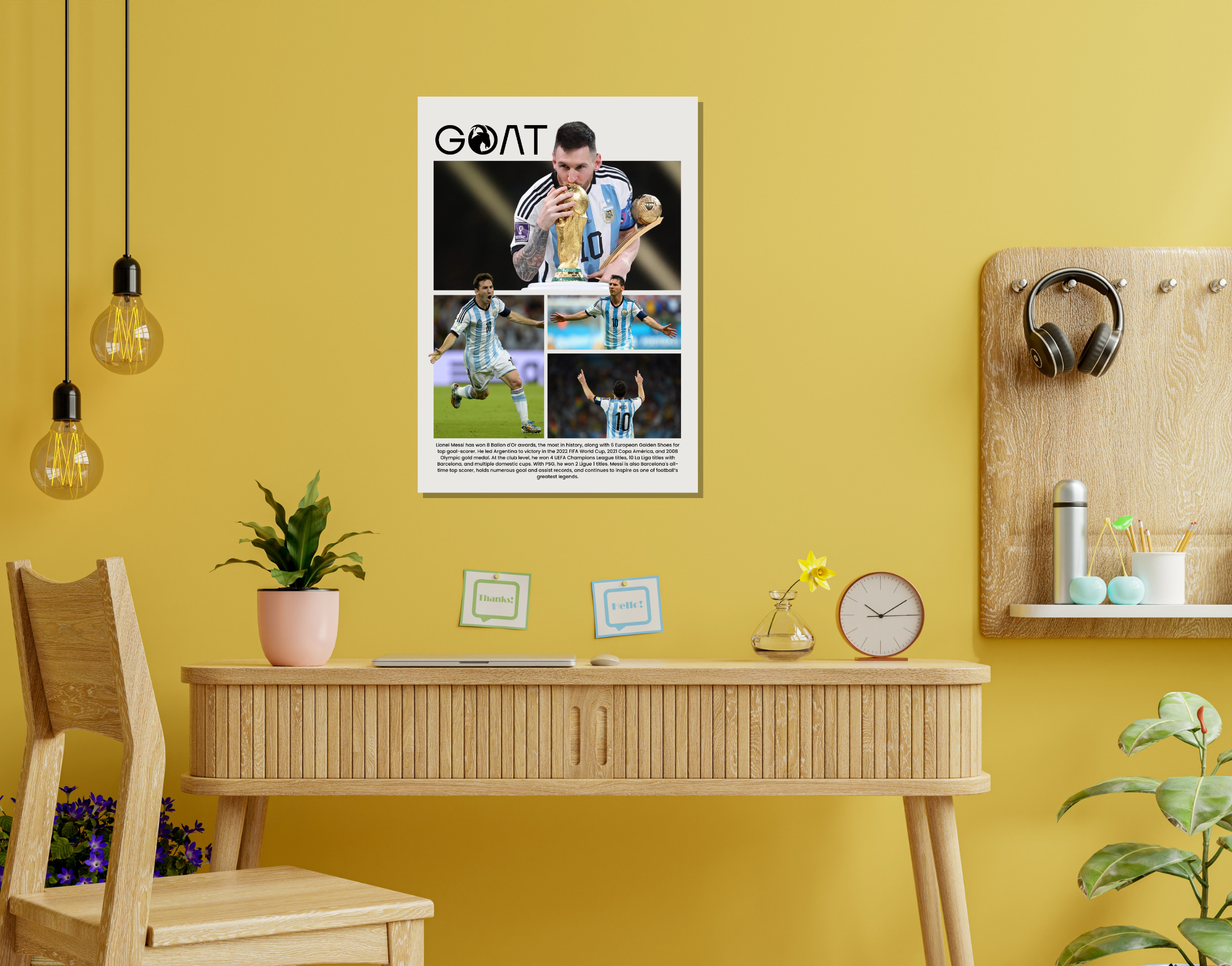 "MESSI: WORLD CUP"- Shiny & Sturdy Metallic Poster Art That Pops & Sticks