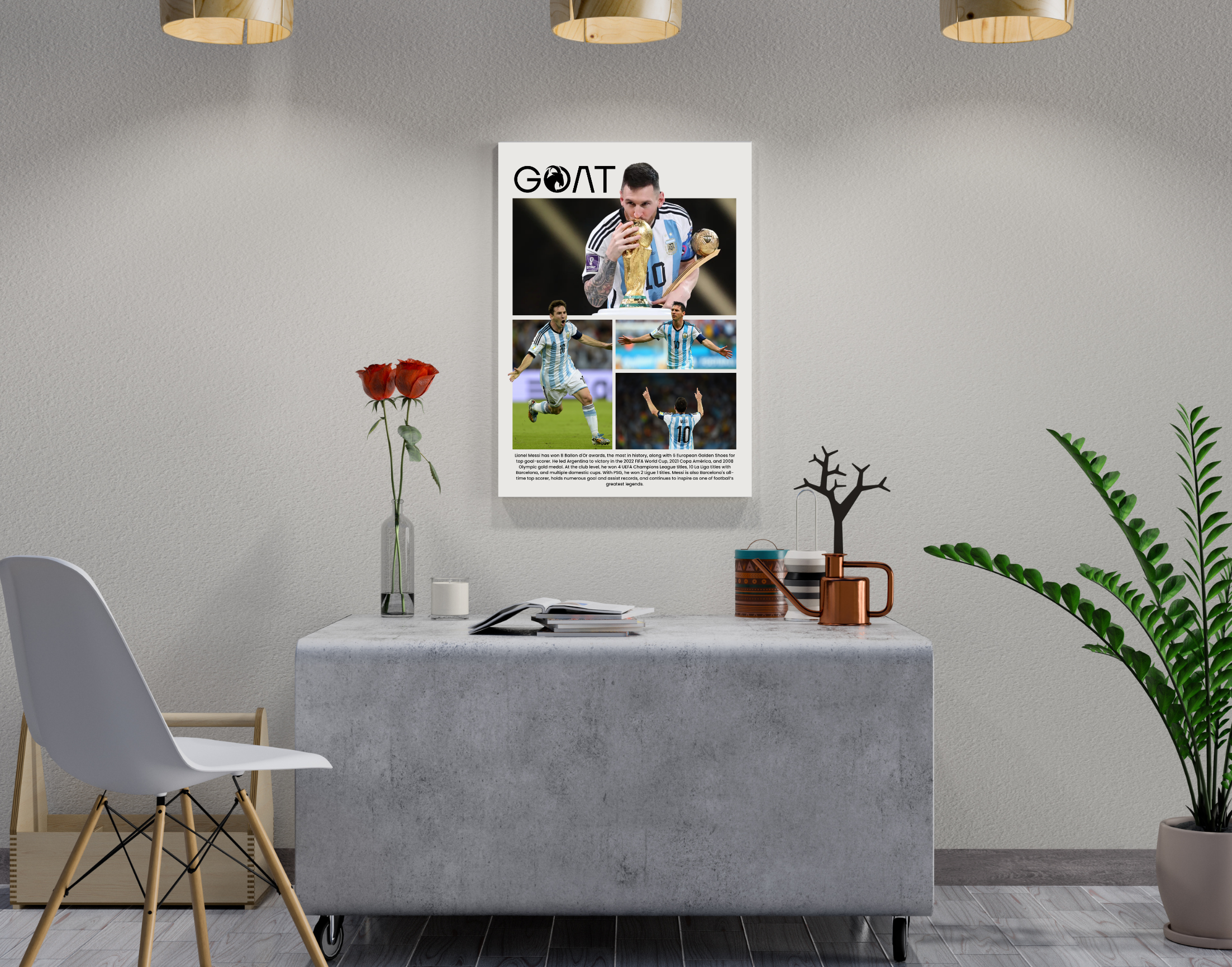 "MESSI: WORLD CUP"- Shiny & Sturdy Metallic Poster Art That Pops & Sticks