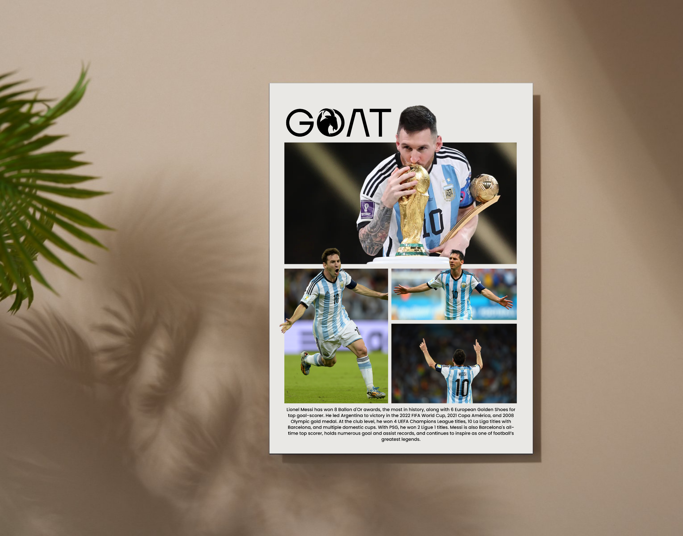 "MESSI: WORLD CUP"- Shiny & Sturdy Metallic Poster Art That Pops & Sticks