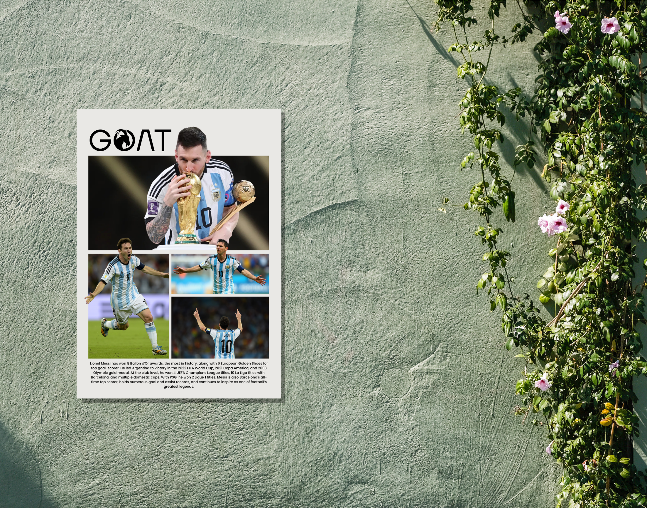 "MESSI: WORLD CUP"- Shiny & Sturdy Metallic Poster Art That Pops & Sticks