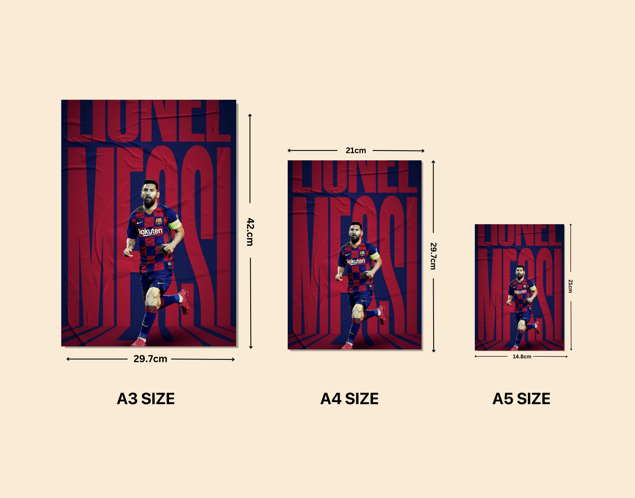"LIONEL MESSI: THE LEGEND"- Shiny & Sturdy Metallic Poster Art That Pops & Sticks