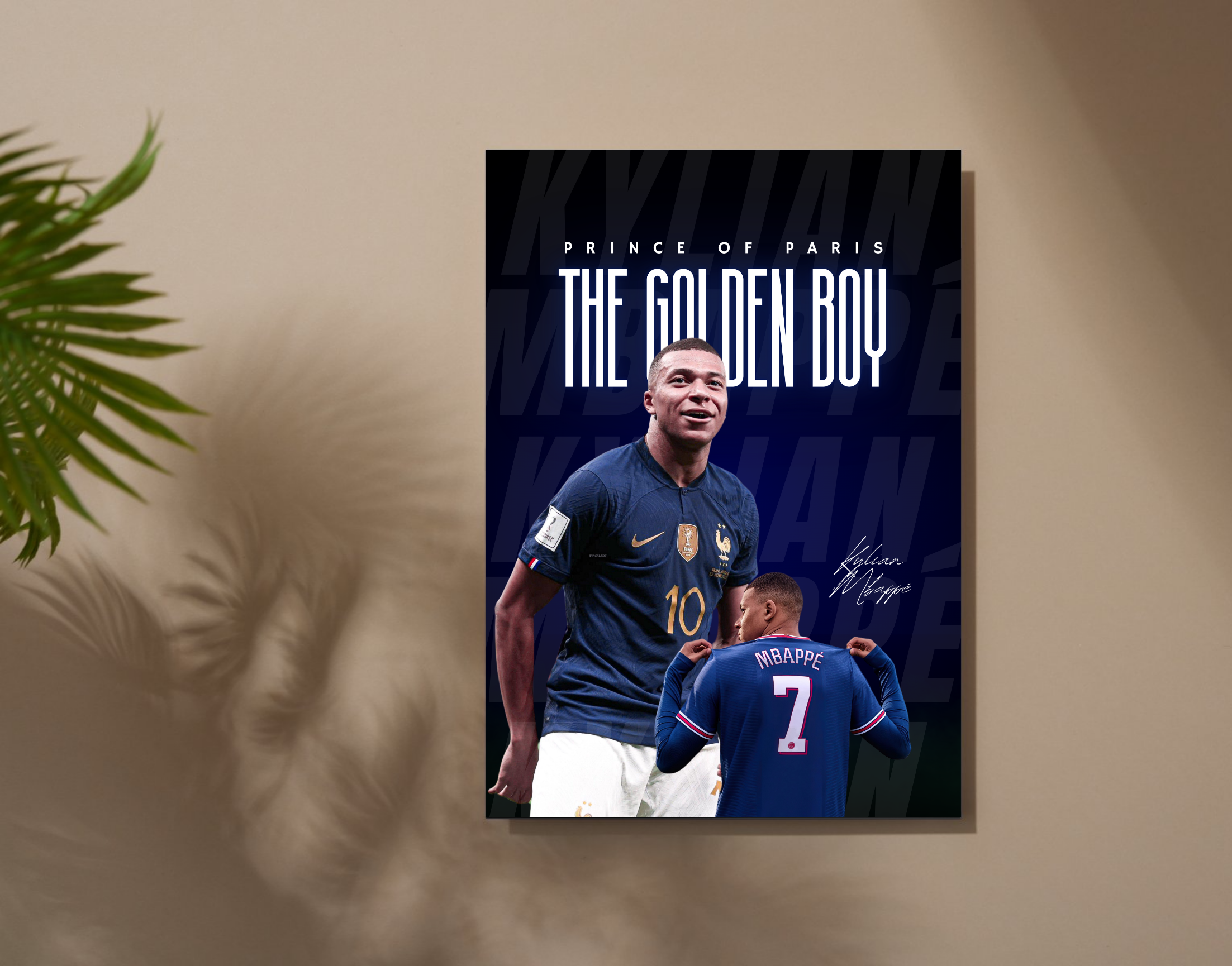"Kylian Mbappé: GOLDEN BOY"- Shiny & Sturdy Metallic Poster Art That Pops & Sticks