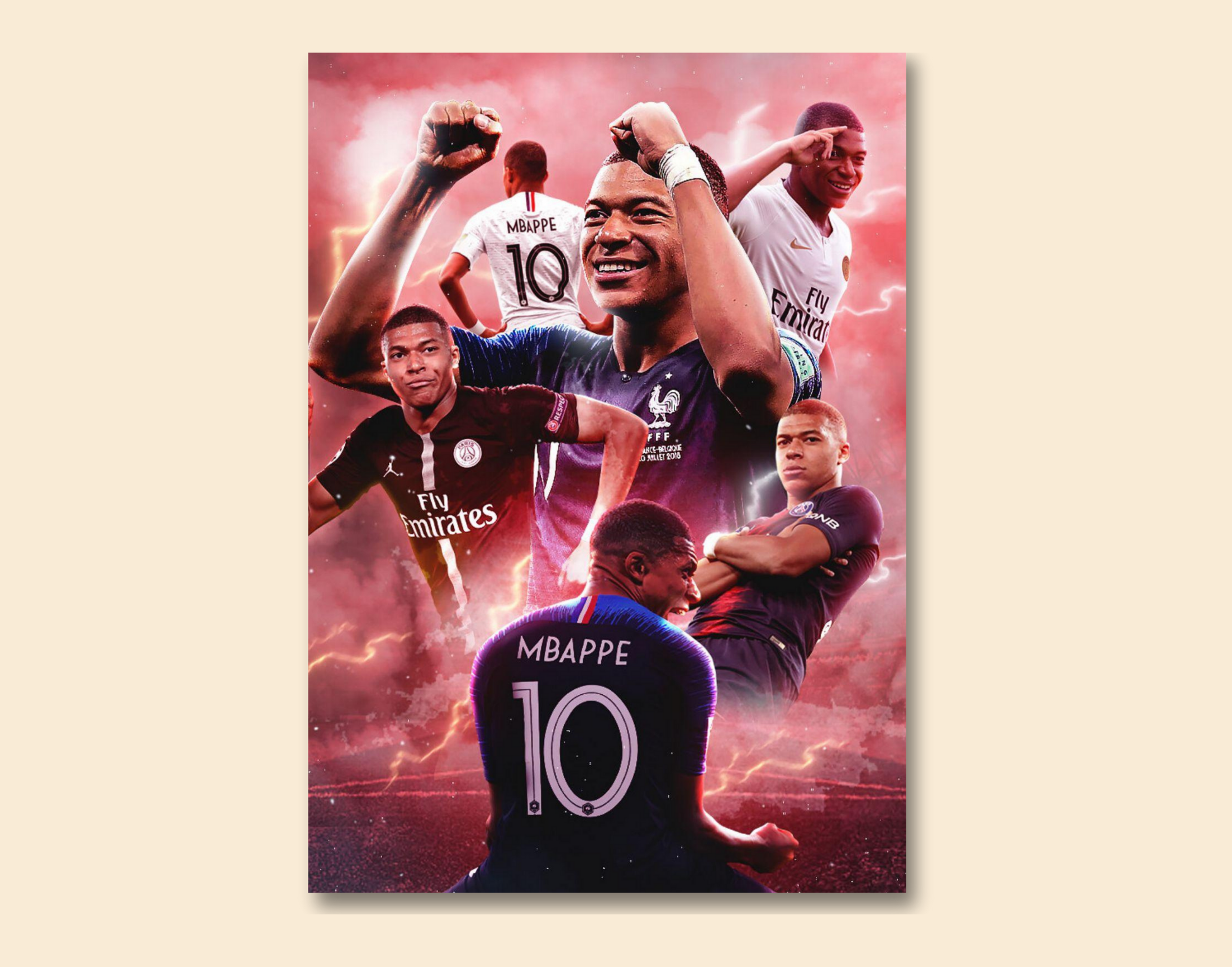 "Kylian Mbappé: france 10"- Shiny & Sturdy Metallic Poster Art That Pops & Sticks