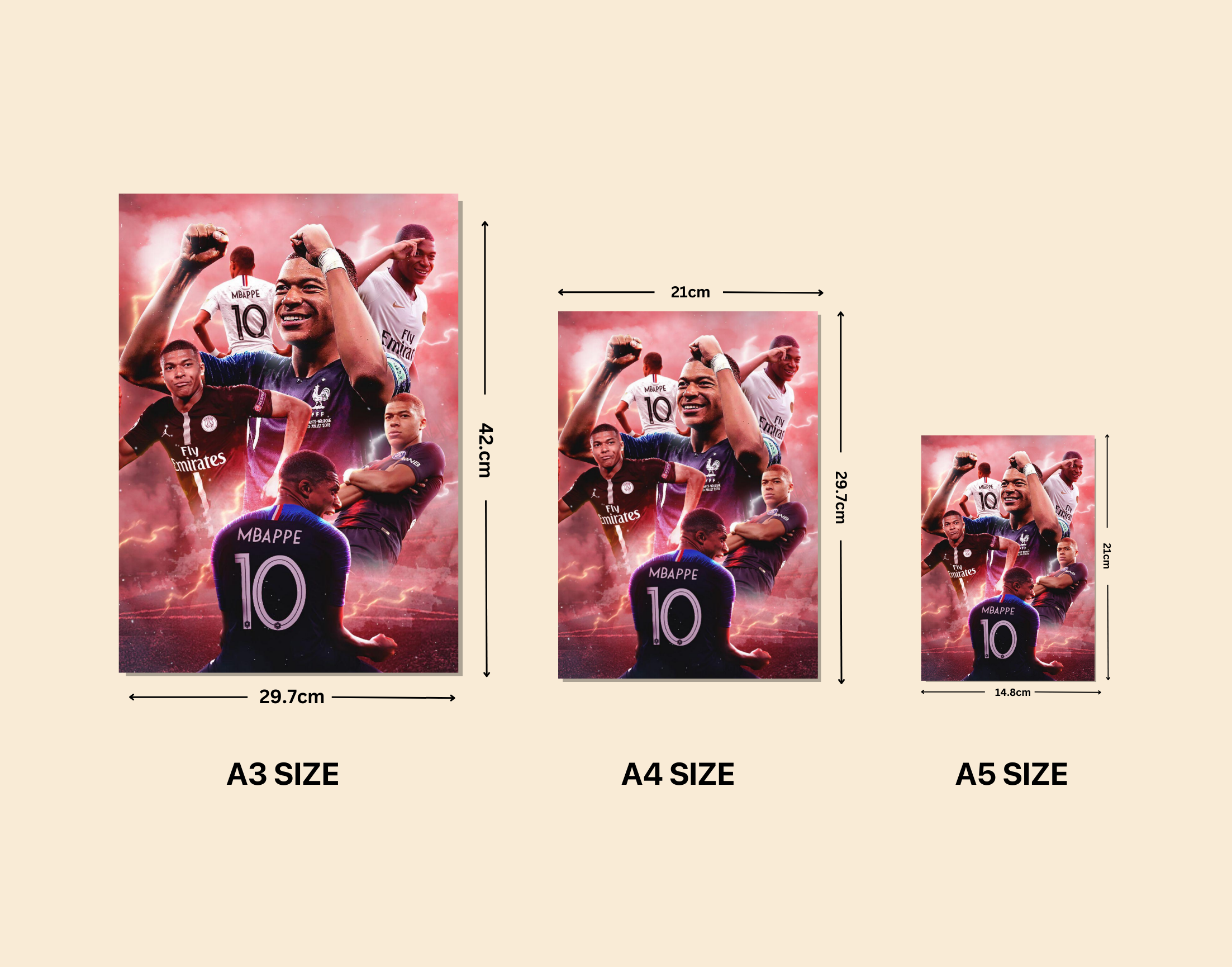 "Kylian Mbappé: france 10"- Shiny & Sturdy Metallic Poster Art That Pops & Sticks