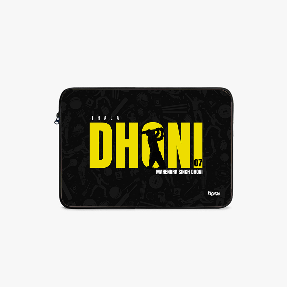 "DHONI - CRICKET FANDOM " -Laptop Sleeves:Bold Modern Design for Every Size