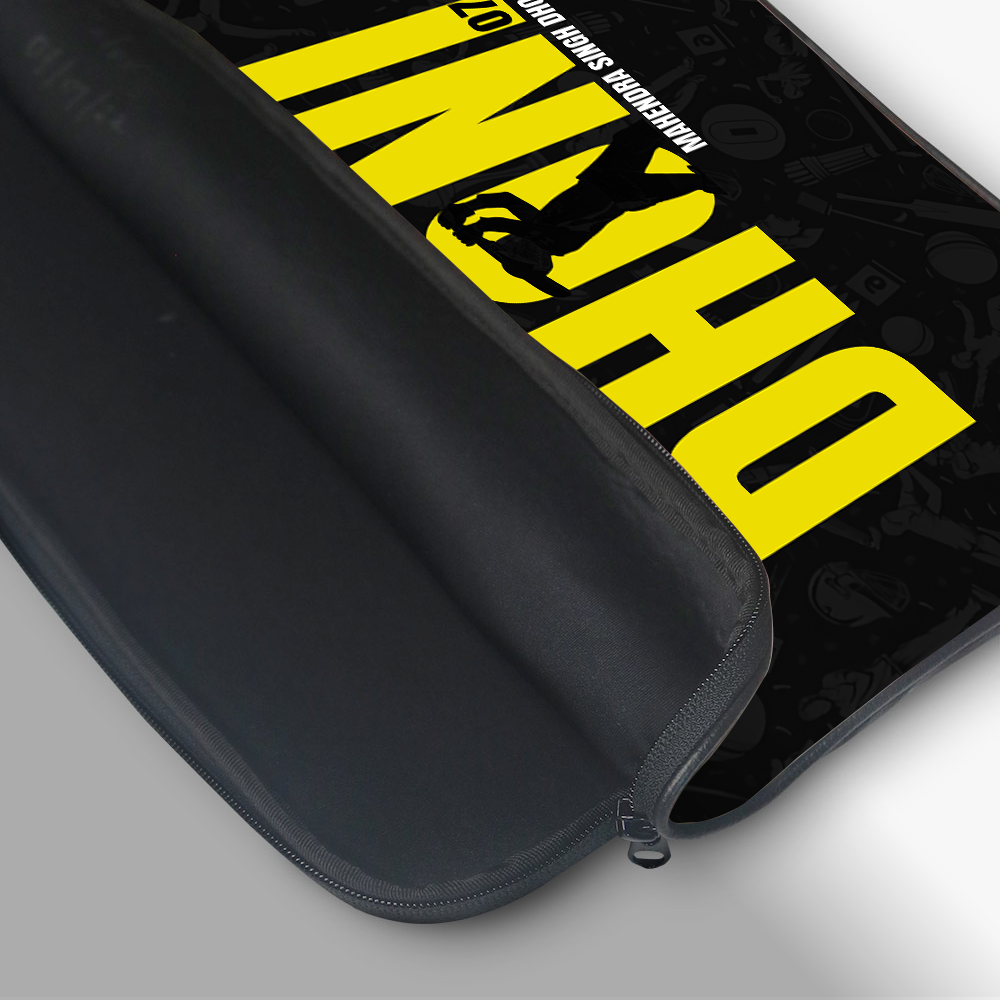 "DHONI - CRICKET FANDOM " -Laptop Sleeves:Bold Modern Design for Every Size