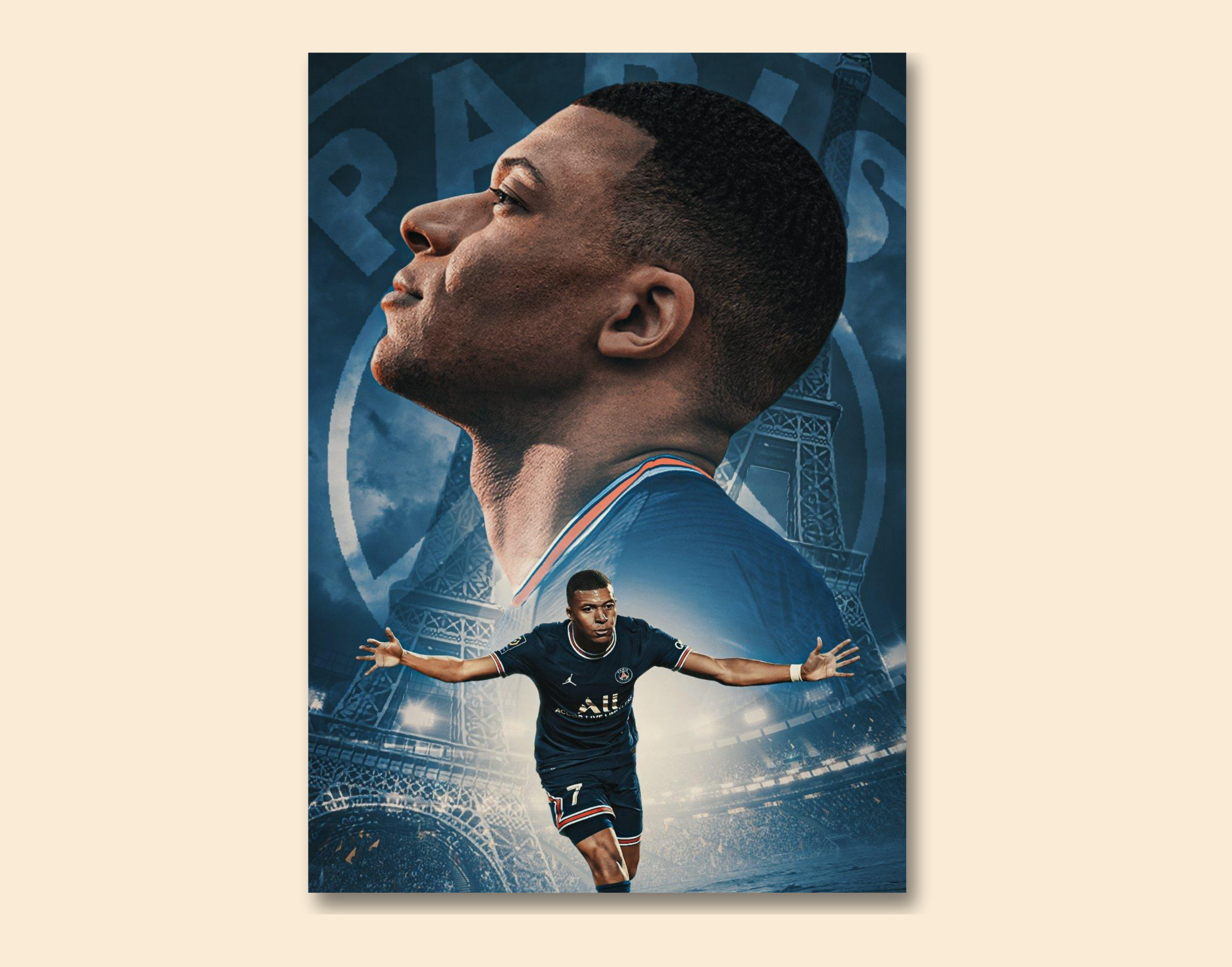 "Kylian Mbappé: Paris"- Shiny & Sturdy Metallic Poster Art That Pops & Sticks