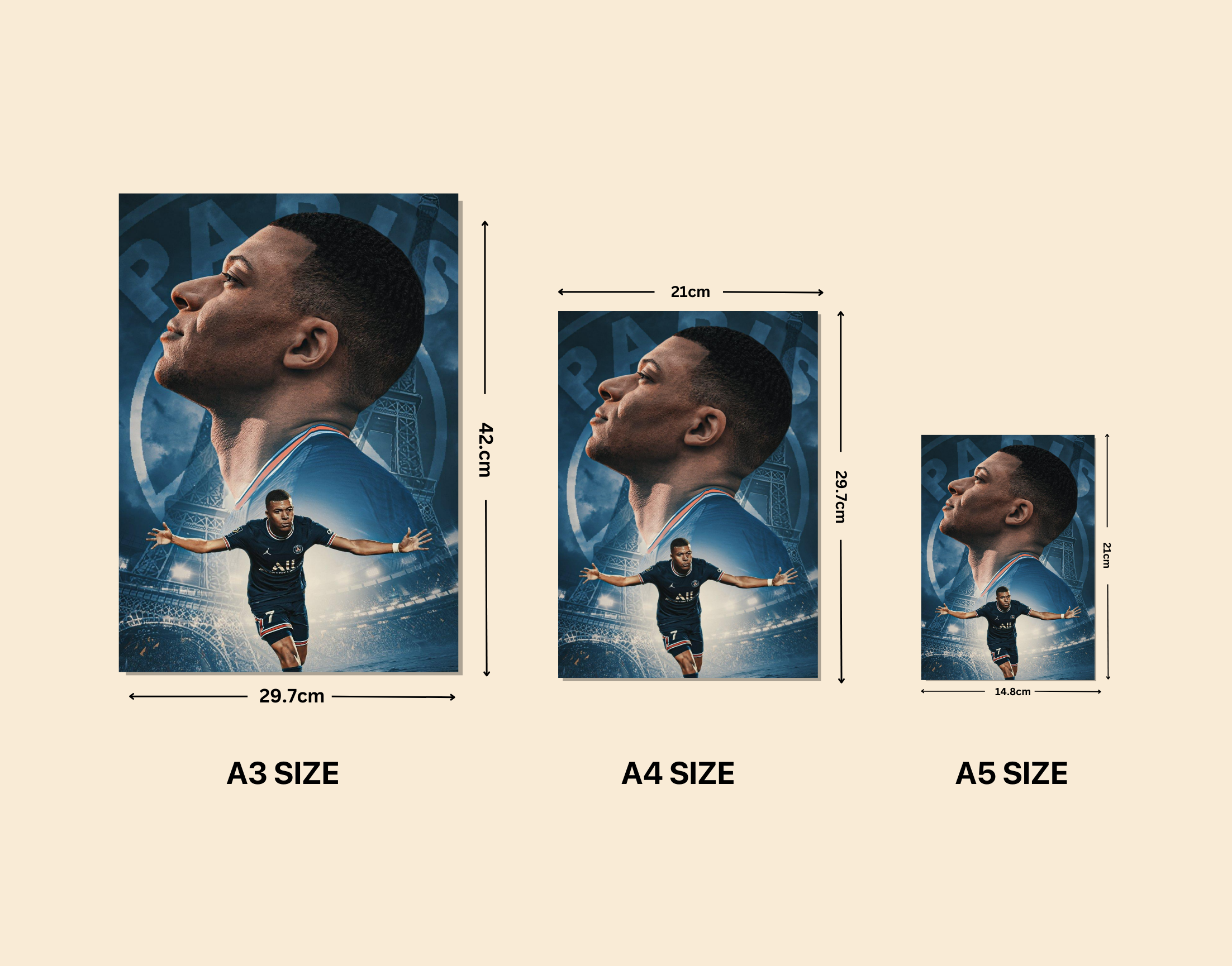 "Kylian Mbappé: Paris"- Shiny & Sturdy Metallic Poster Art That Pops & Sticks