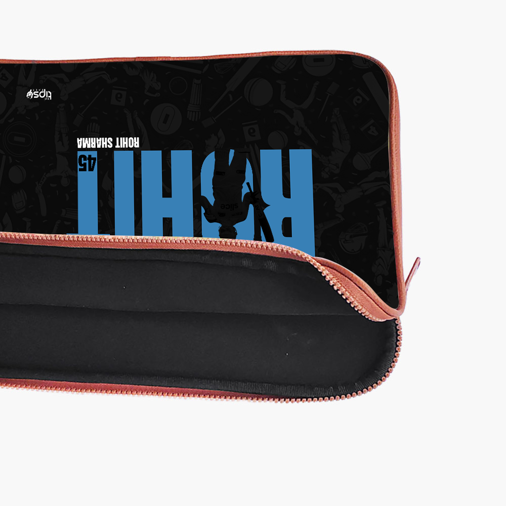 "ROHIT SHARMA - CRICKET FANDOM" -Laptop Sleeves:Bold Modern Design for Every Size