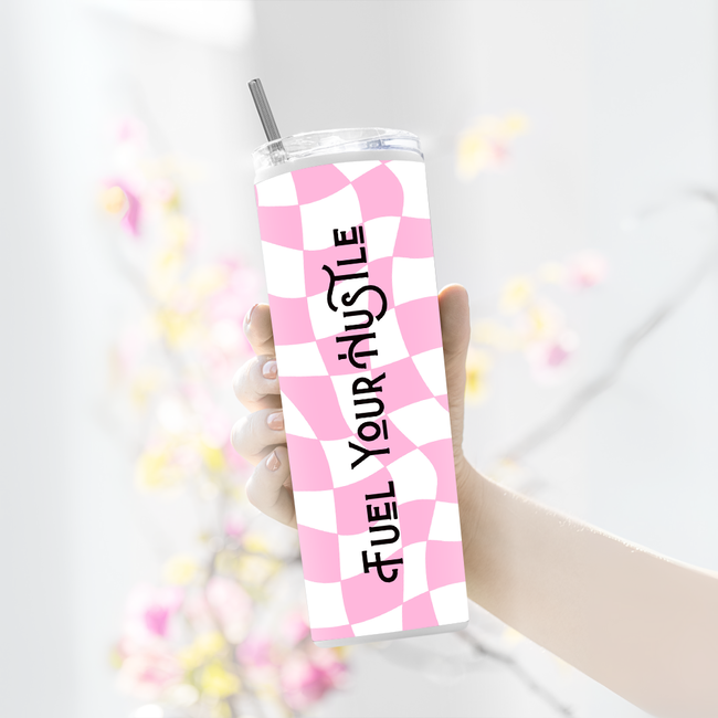 "GROOVY RETRO" Tumbler with Metal Straw