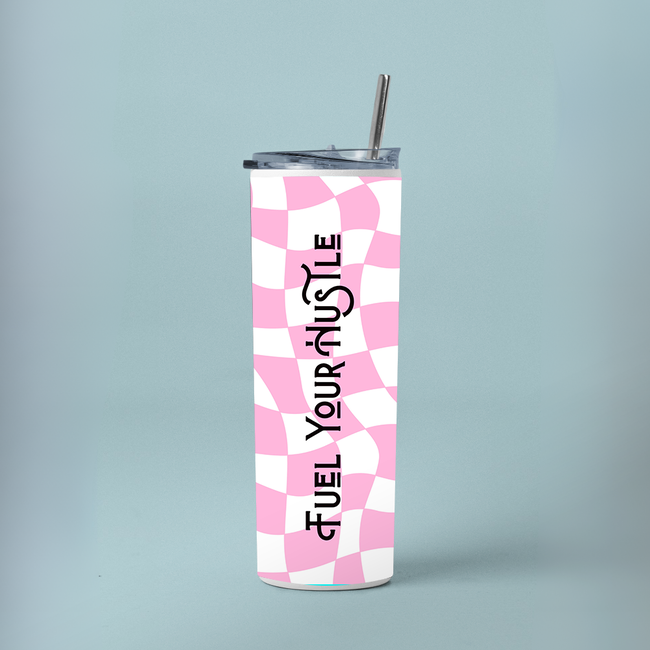 "GROOVY RETRO" Tumbler with Metal Straw