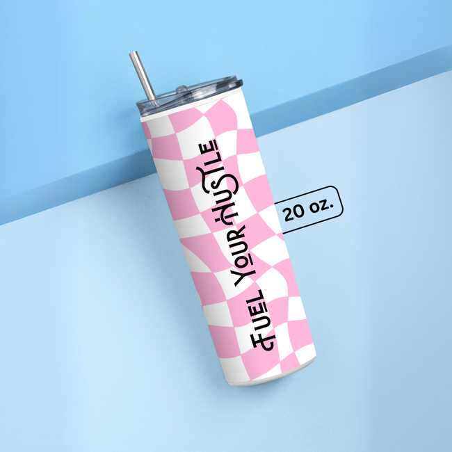 "GROOVY RETRO" Tumbler with Metal Straw