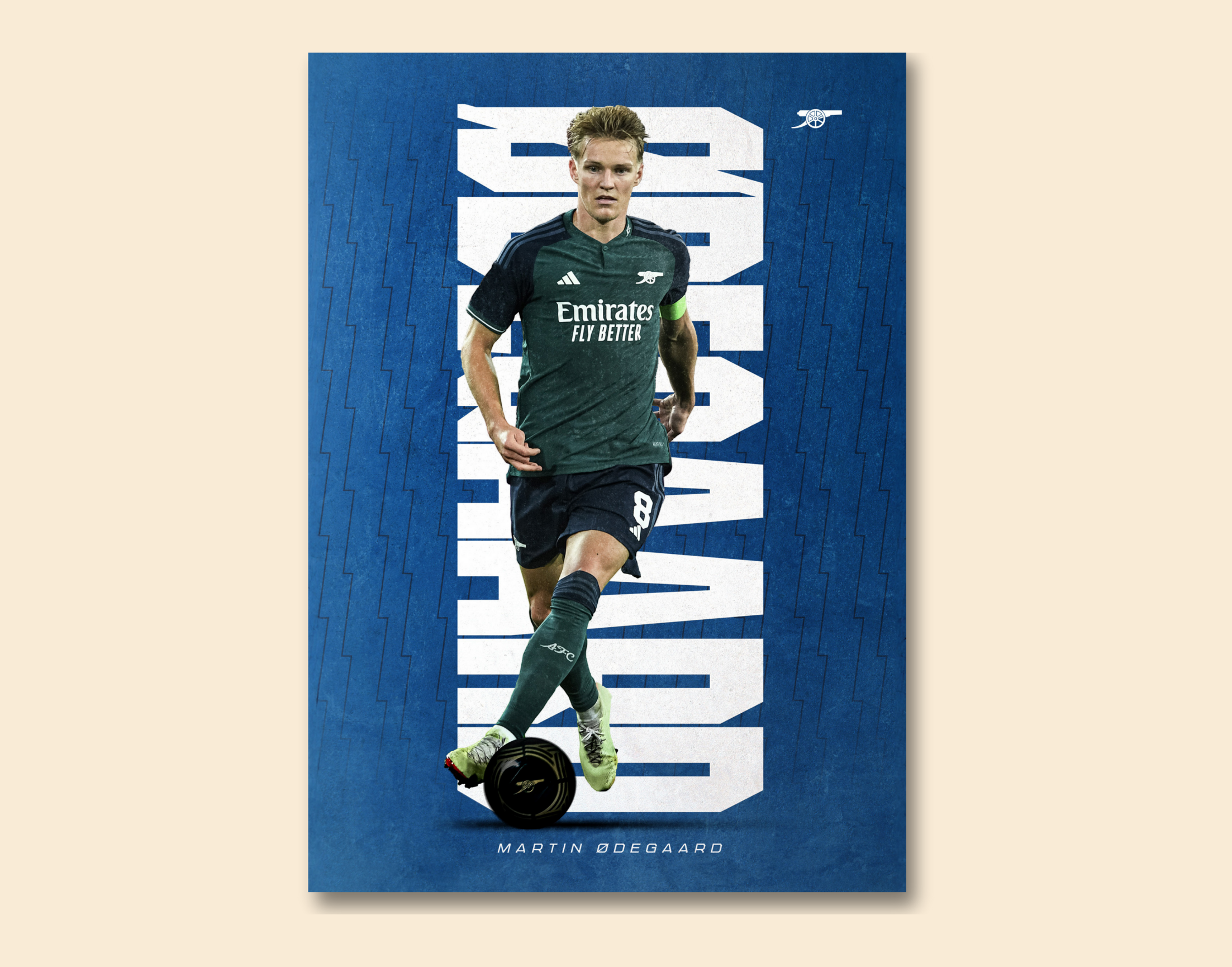 "Martin Ødegaard: Arsenal"- Shiny & Sturdy Metallic Poster Art That Pops & Sticks