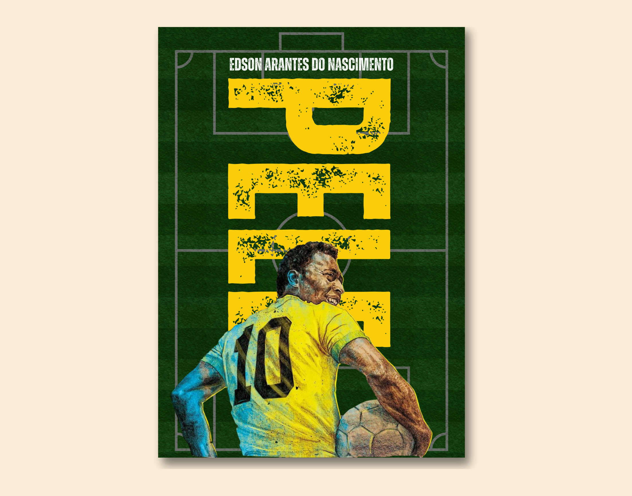 "Pele: Brazil"- Shiny & Sturdy Metallic Poster Art That Pops & Sticks