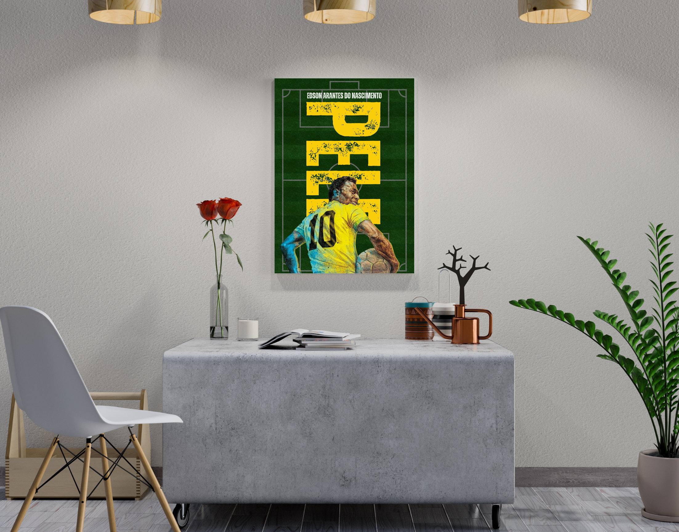 "Pele: Brazil"- Shiny & Sturdy Metallic Poster Art That Pops & Sticks