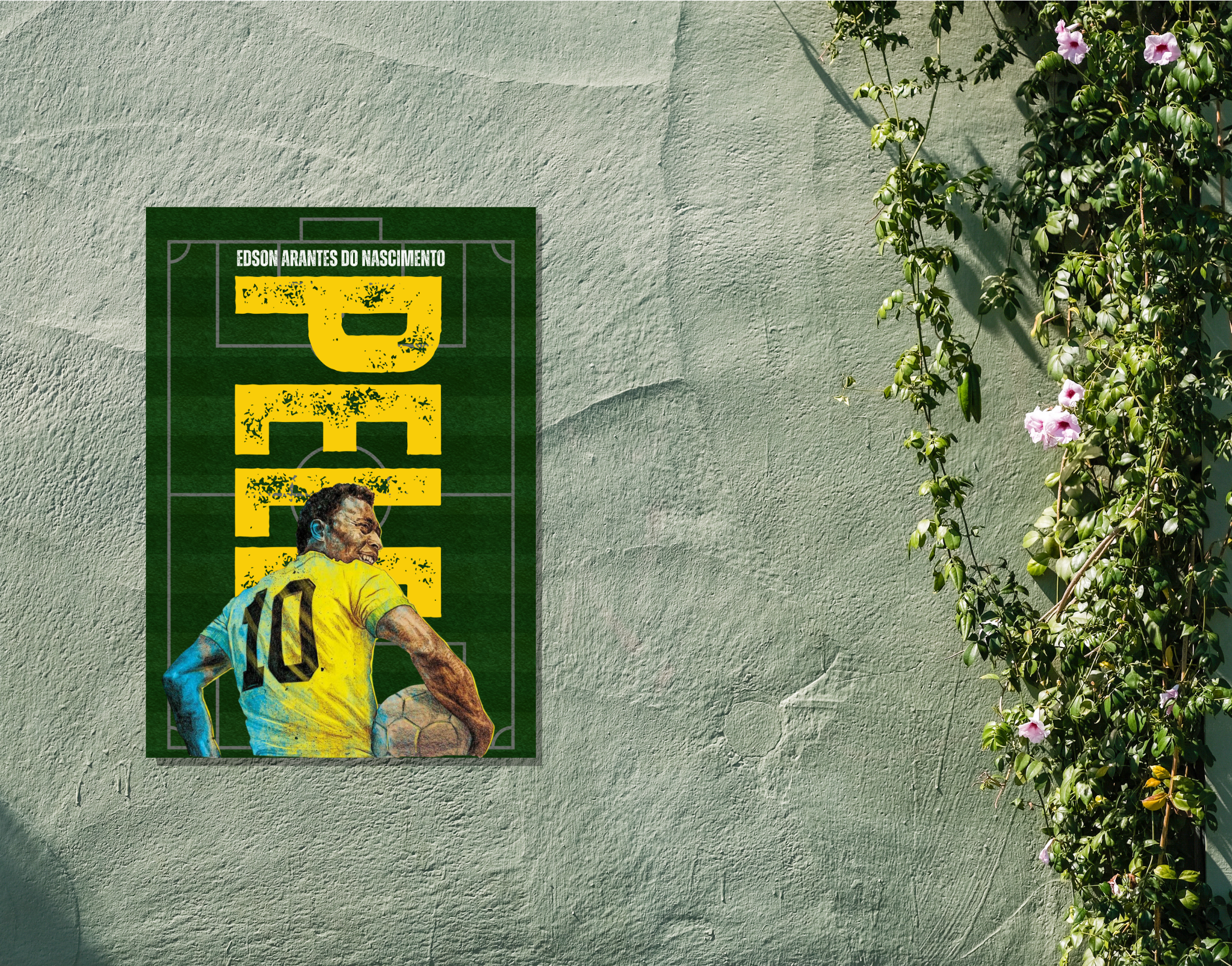 "Pele: Brazil"- Shiny & Sturdy Metallic Poster Art That Pops & Sticks
