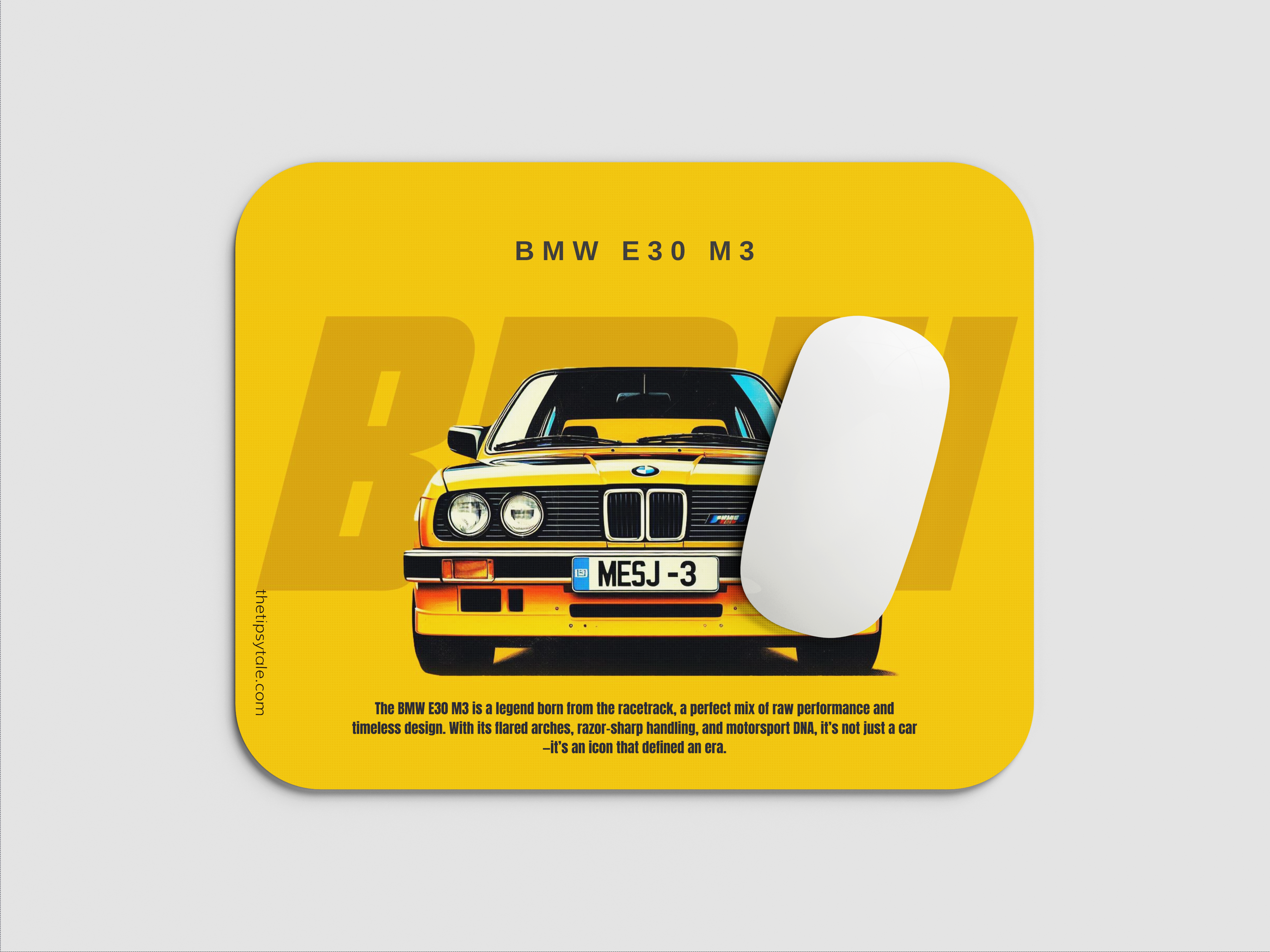"BMW E30 M3 - CORNER KING" Mousepad Enhance Your Workspace with Style