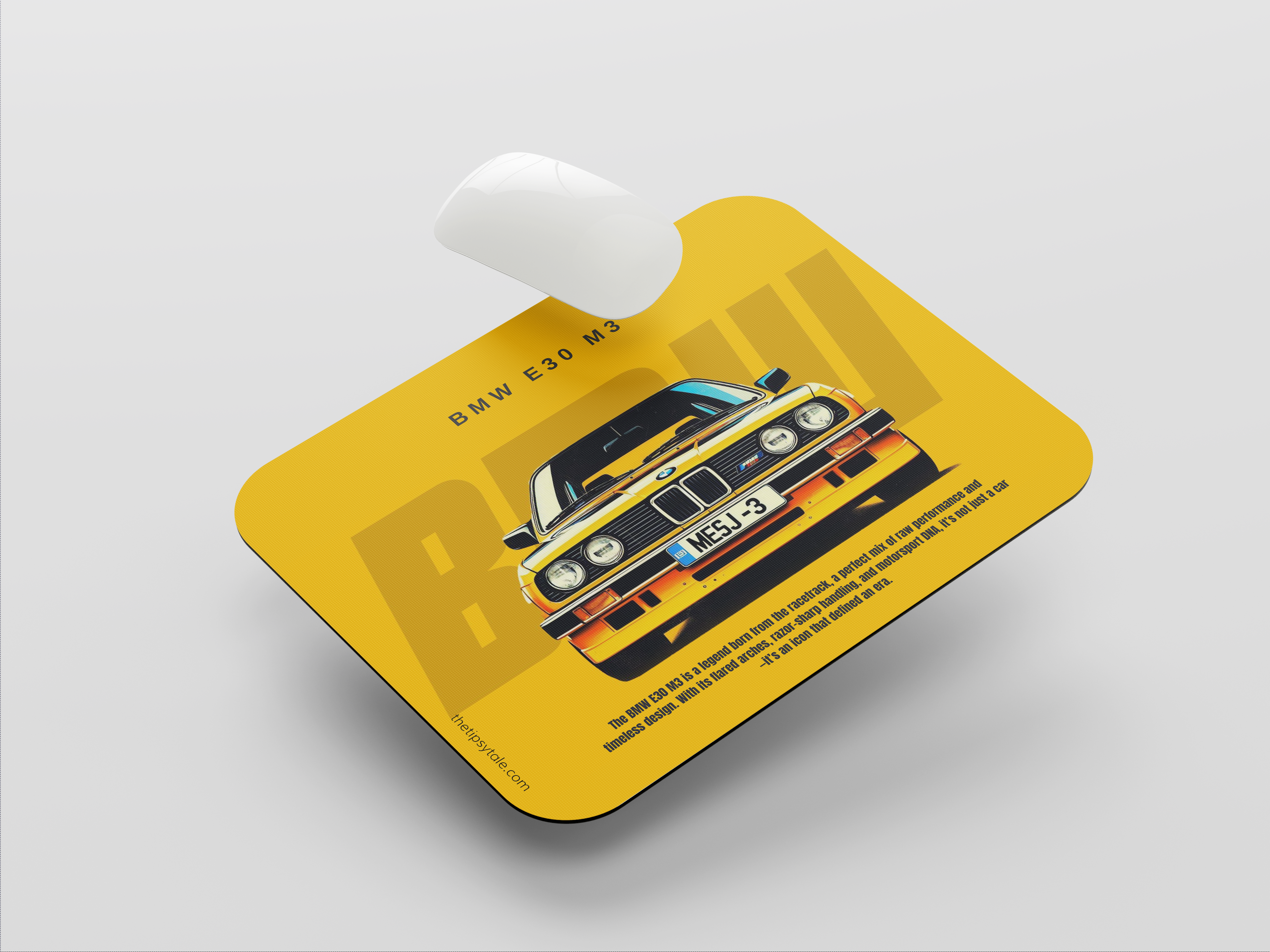 "BMW E30 M3 - CORNER KING" Mousepad Enhance Your Workspace with Style