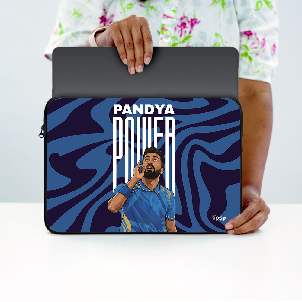 "PANDYA POWER: CRICKET FANBASE" -Laptop Sleeves:Bold Modern Design for Every Size