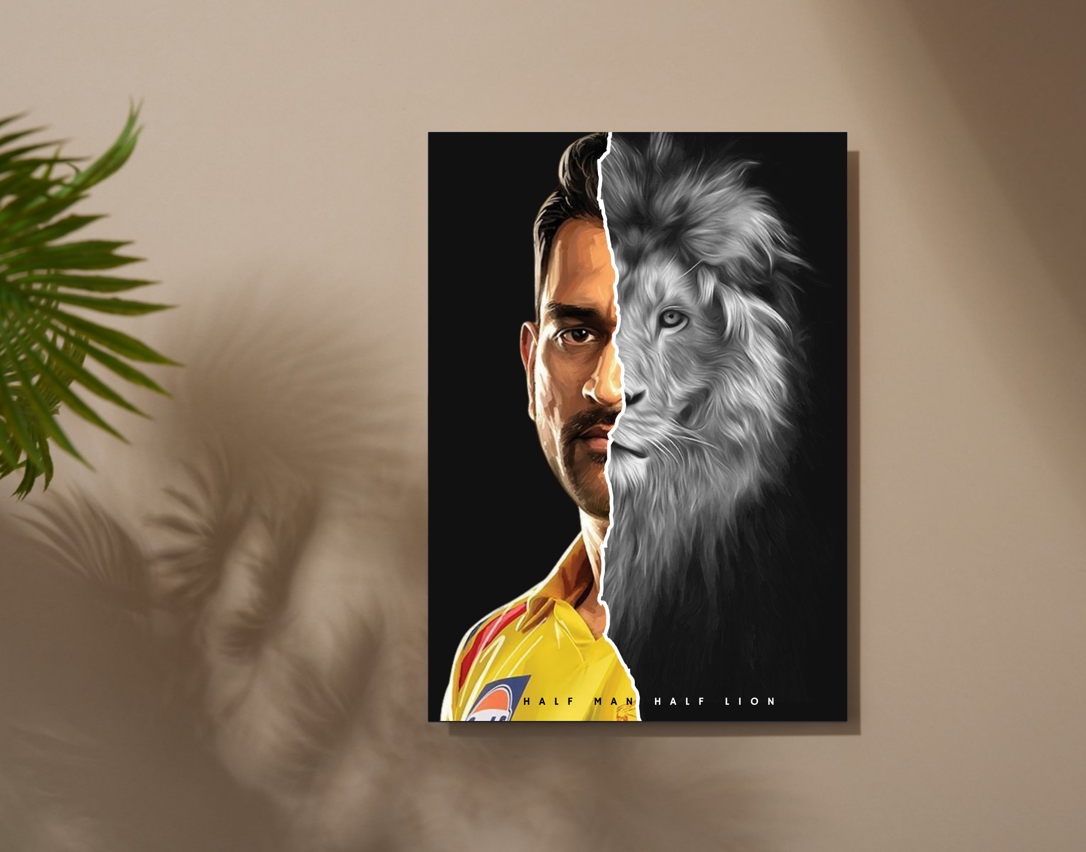 "M.S.Dhoni- The Lion"- Shiny & Sturdy Metallic Poster Art That Pops & Sticks