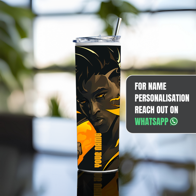 "PHOENIX - VALORANT" Tumbler with Metal Straw