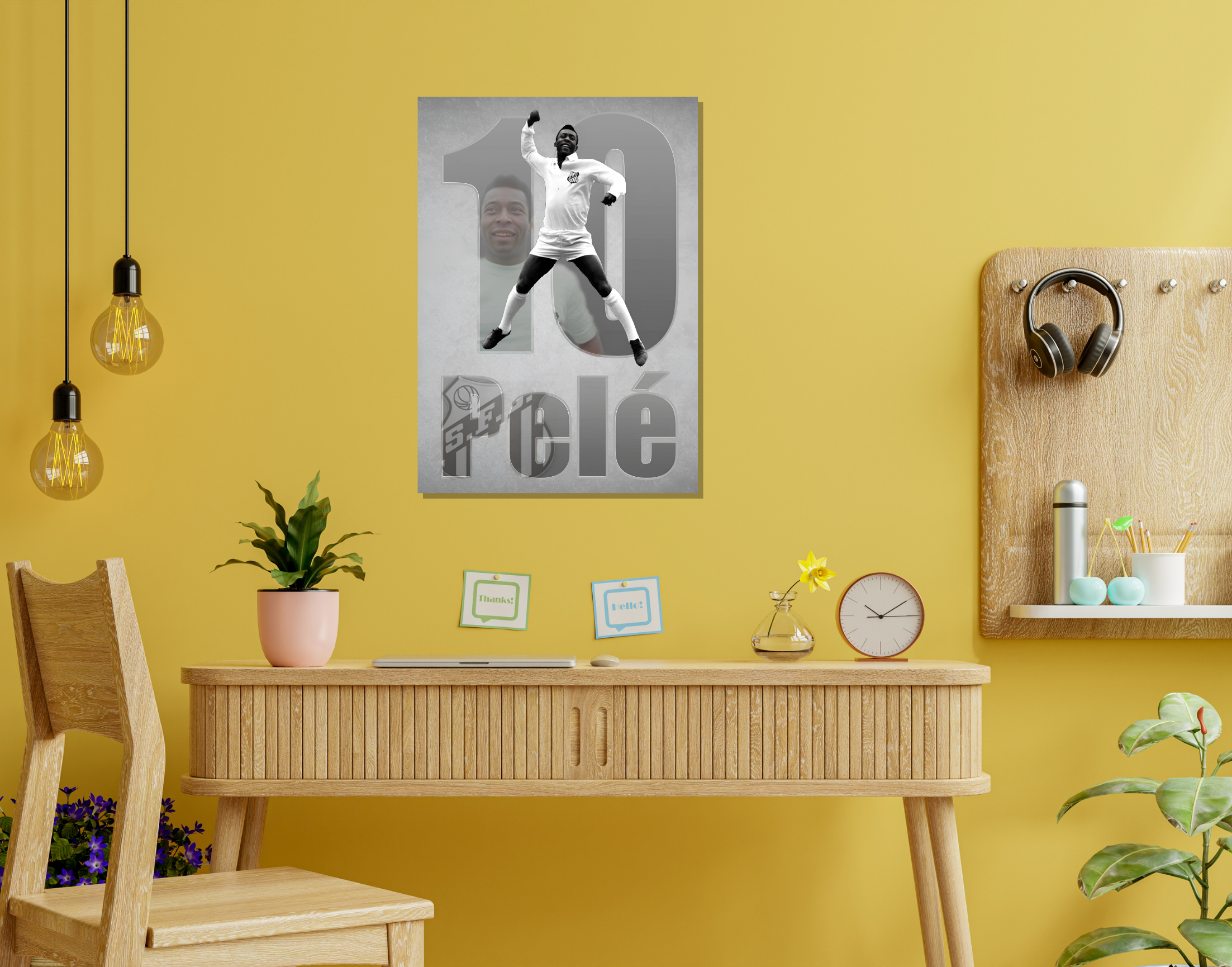 "Pele: The #10"- Shiny & Sturdy Metallic Poster Art That Pops & Sticks