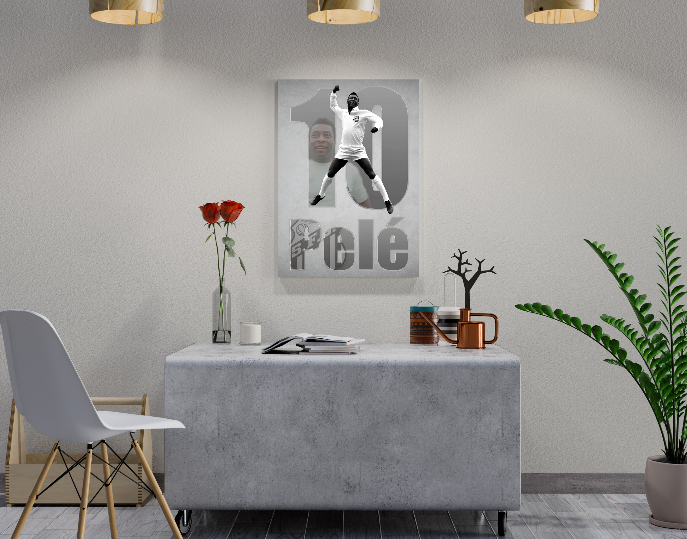 "Pele: The #10"- Shiny & Sturdy Metallic Poster Art That Pops & Sticks