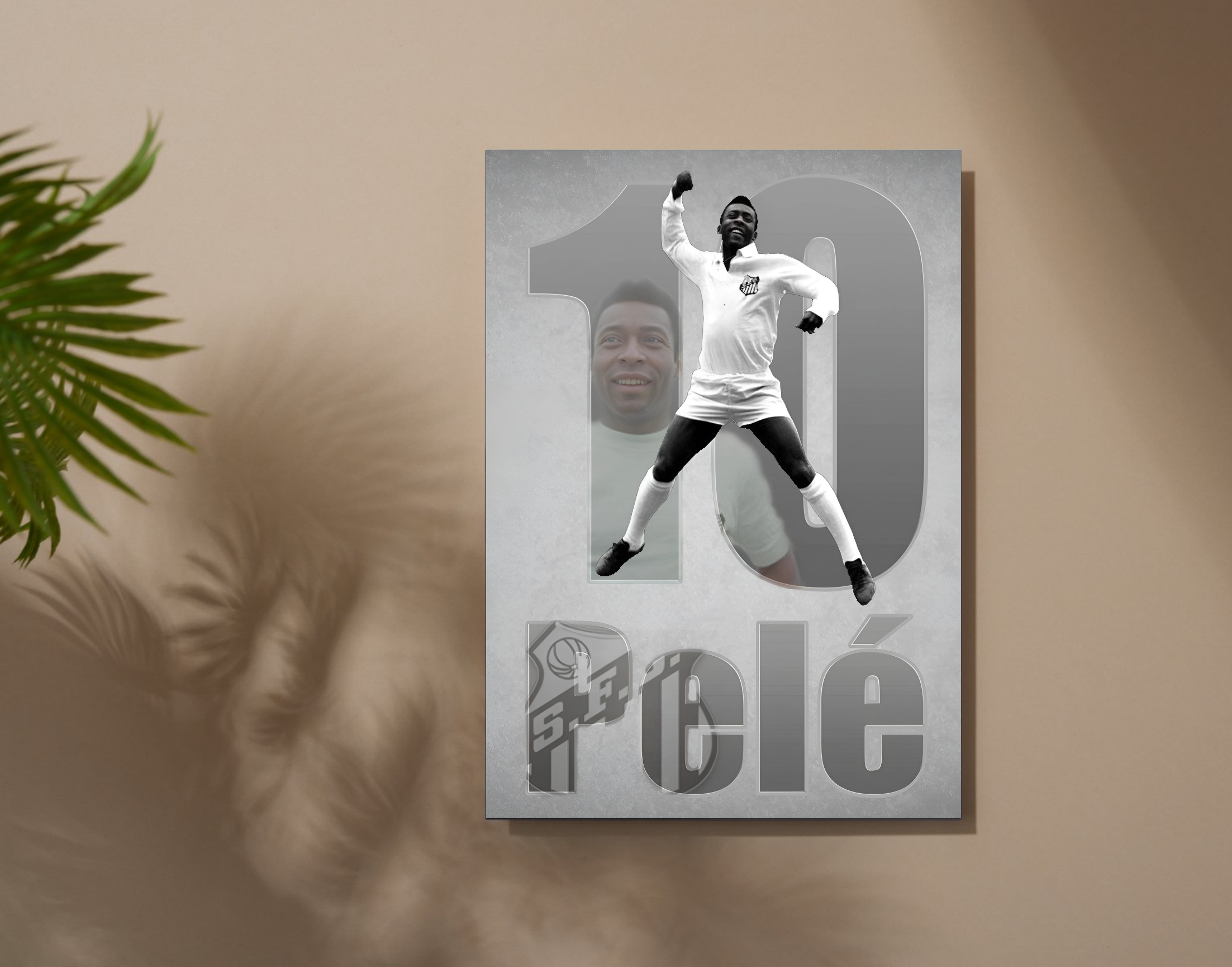 "Pele: The #10"- Shiny & Sturdy Metallic Poster Art That Pops & Sticks
