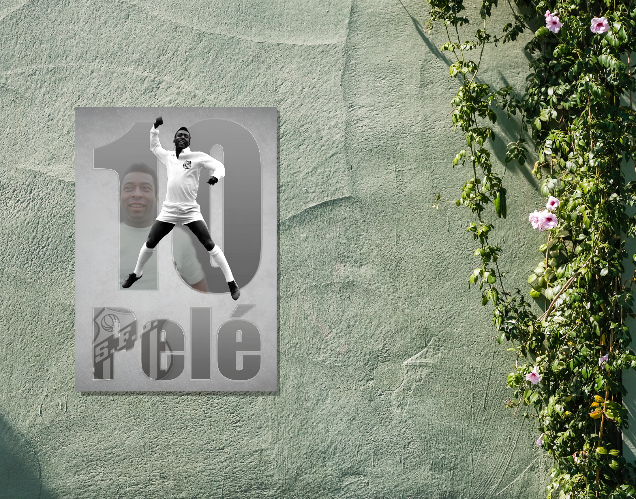 "Pele: The #10"- Shiny & Sturdy Metallic Poster Art That Pops & Sticks