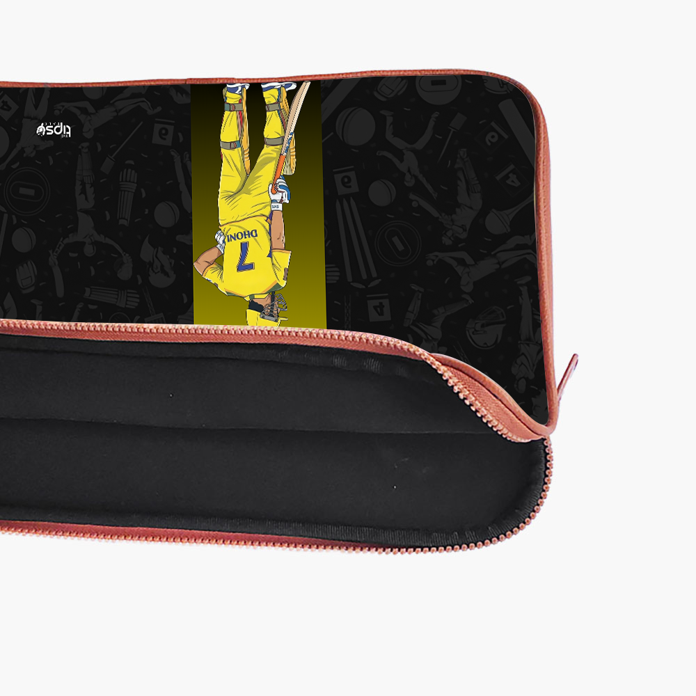 "DHONI 07 - CRICKET FANDOM" -Laptop Sleeves:Bold Modern Design for Every Size