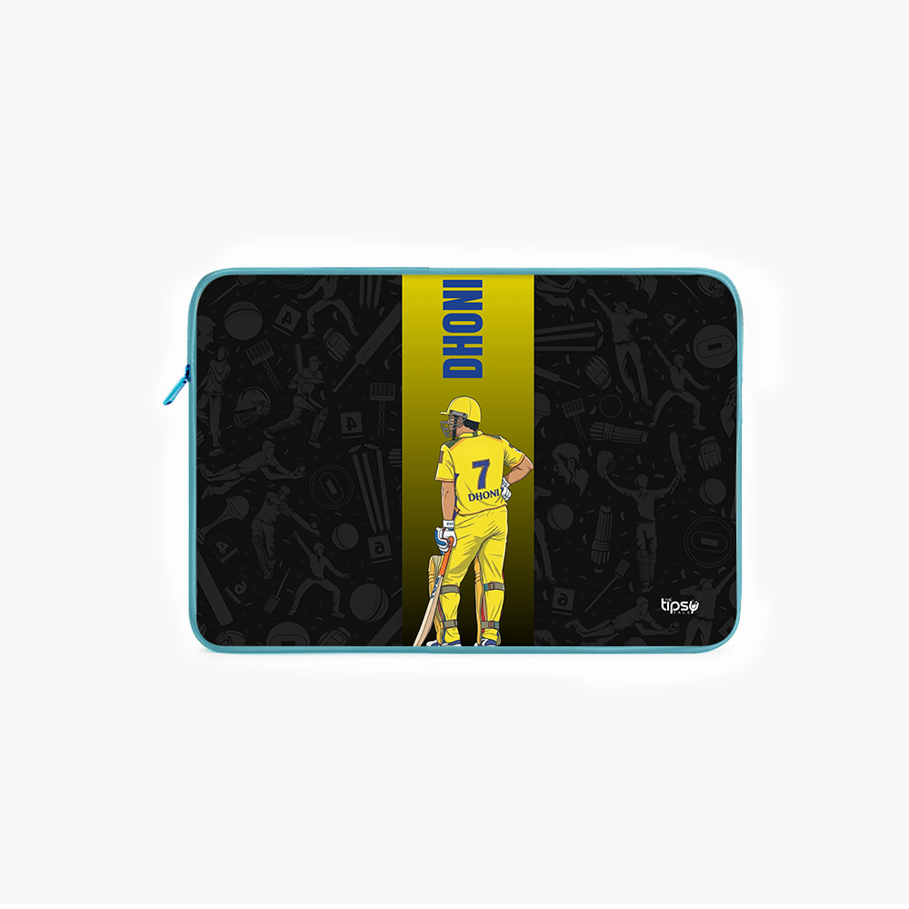 "DHONI 07 - CRICKET FANDOM" -Laptop Sleeves:Bold Modern Design for Every Size