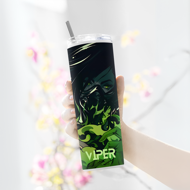 "VIPER - VALORANT" Tumbler with Metal Straw