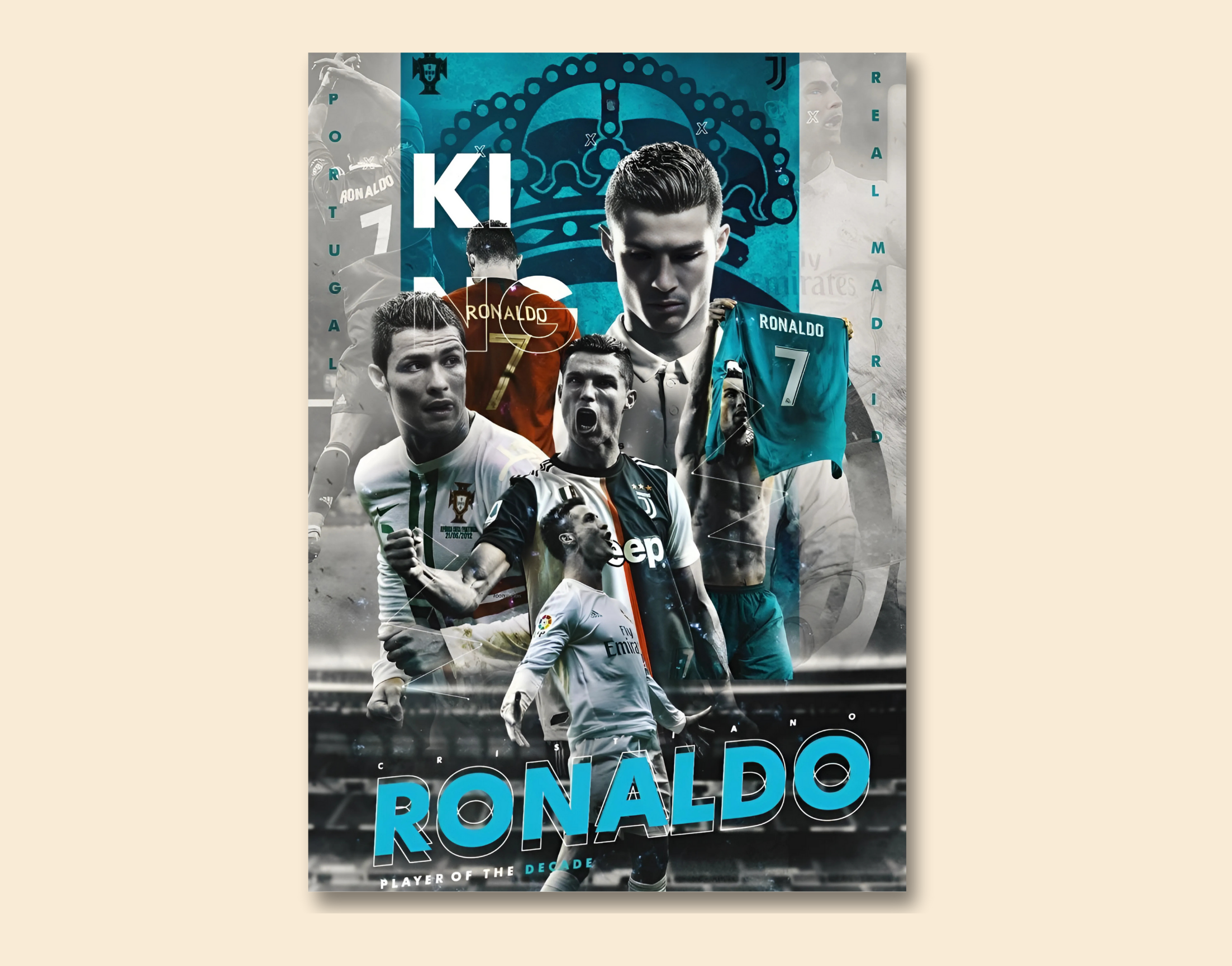 "No.7: Ronaldo The Legend"- Shiny & Sturdy Metallic Poster Art That Pops & Sticks