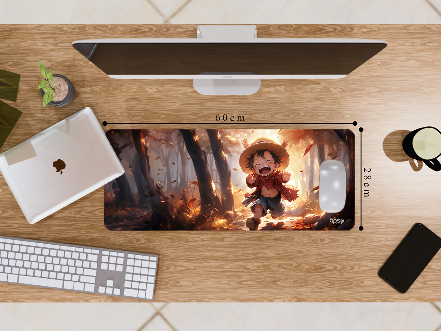 "Chibi Luffy: The Happy Version" Gaming Mousepad Elevate Your Gaming Experience