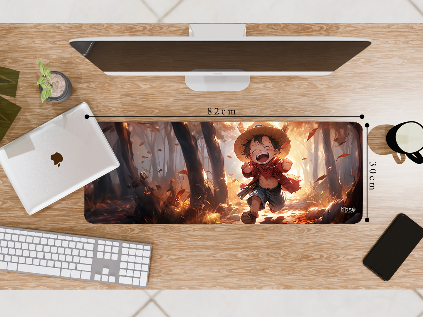 "Chibi Luffy: The Happy Version" Gaming Mousepad Elevate Your Gaming Experience