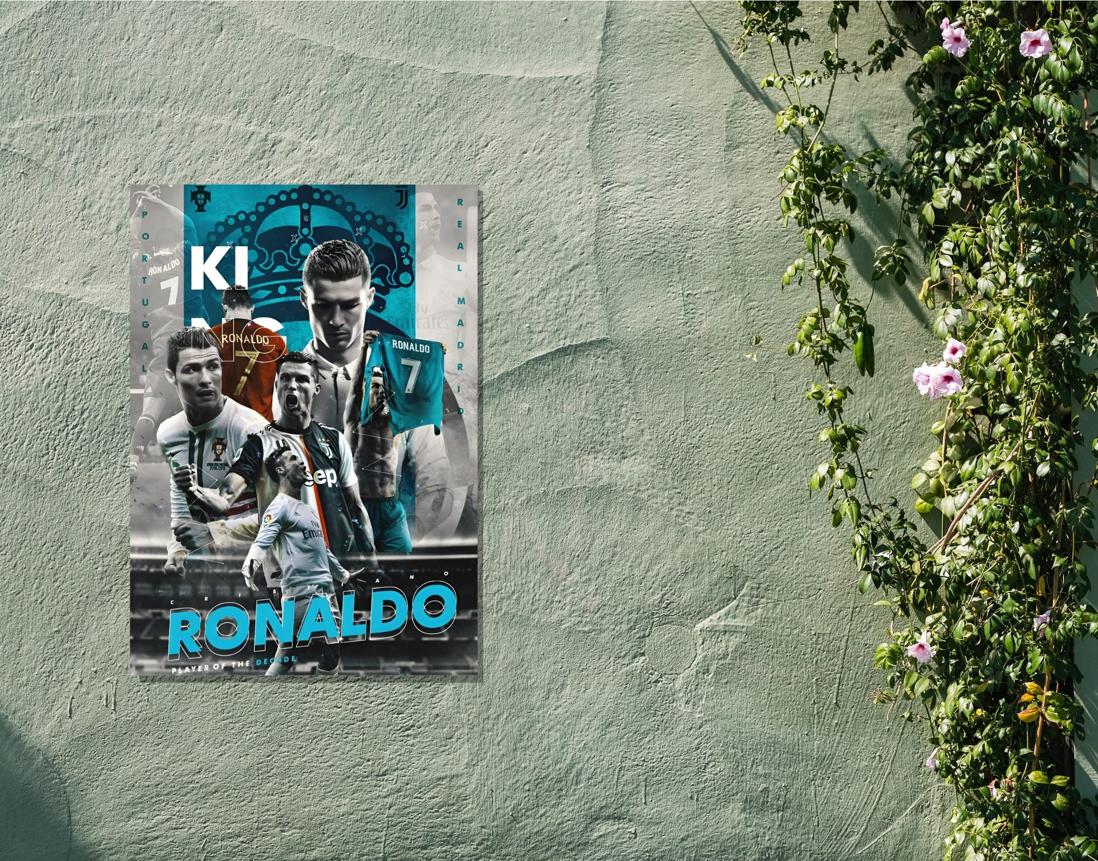 "No.7: Ronaldo The Legend"- Shiny & Sturdy Metallic Poster Art That Pops & Sticks
