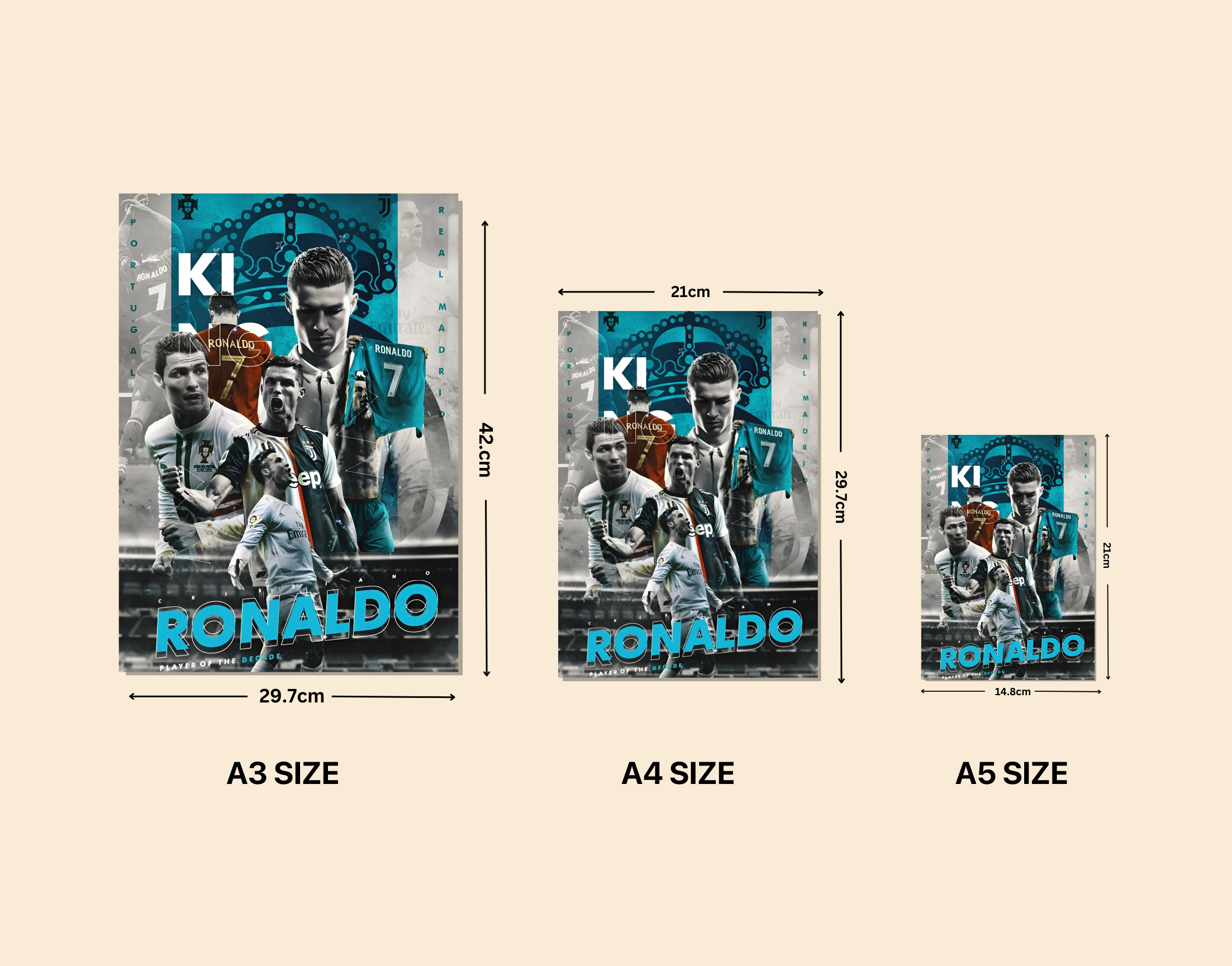 "No.7: Ronaldo The Legend"- Shiny & Sturdy Metallic Poster Art That Pops & Sticks