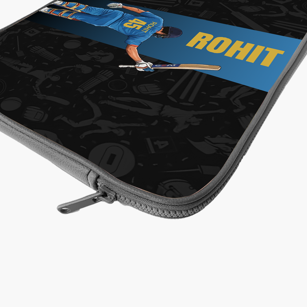 "ROHIT 45 - CRICKET FANDOM" -Laptop Sleeves:Bold Modern Design for Every Size