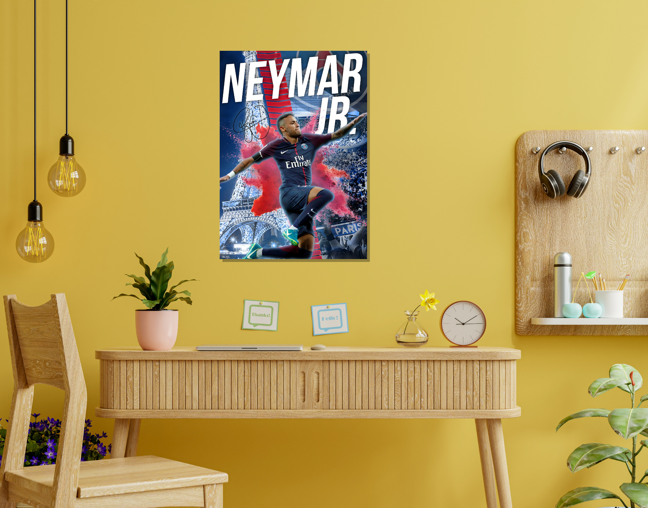 "Neymar JR: PSG"- Shiny & Sturdy Metallic Poster Art That Pops & Sticks